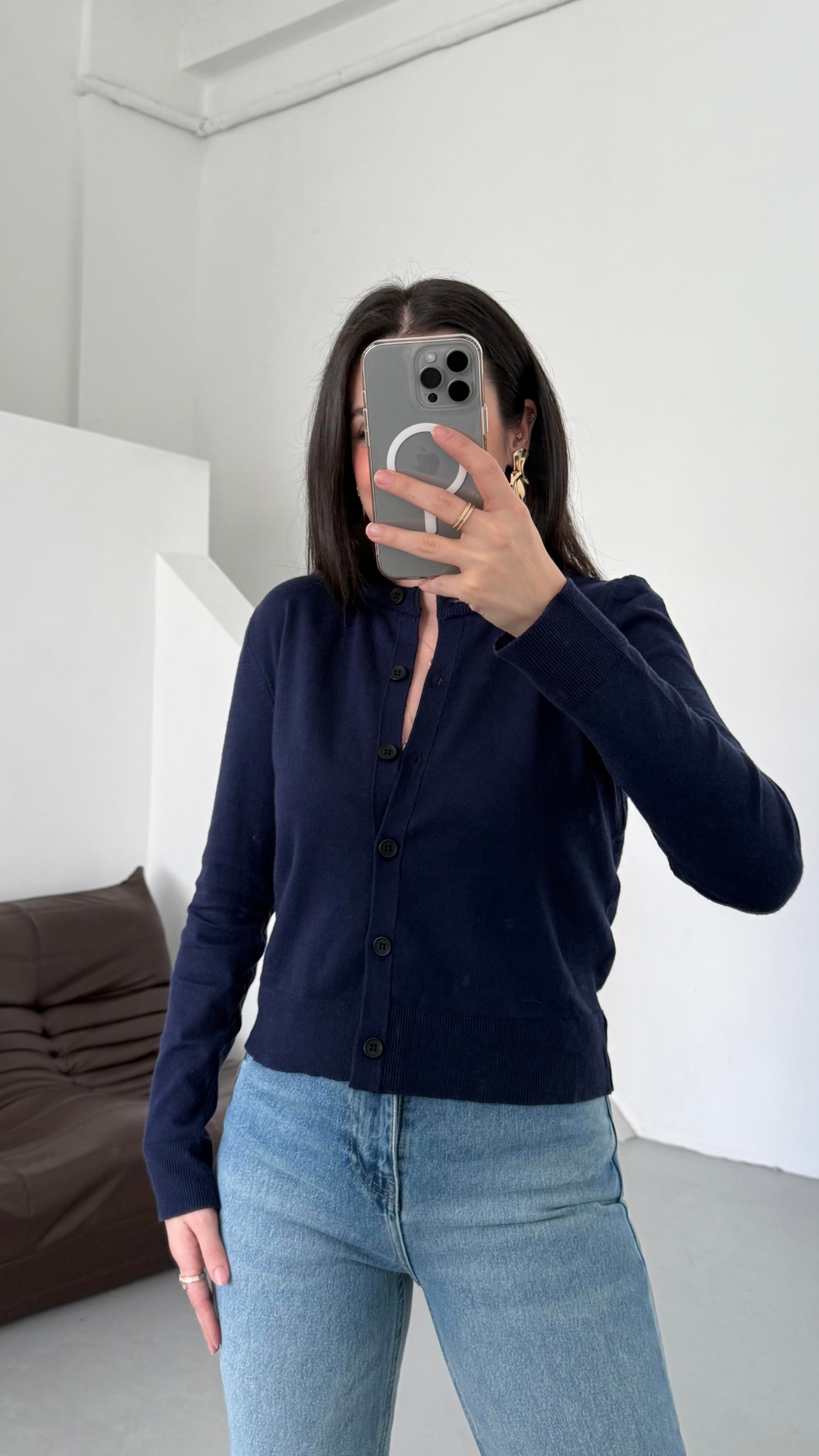 Mad Laci Dokulu Basıc Triko Hırka