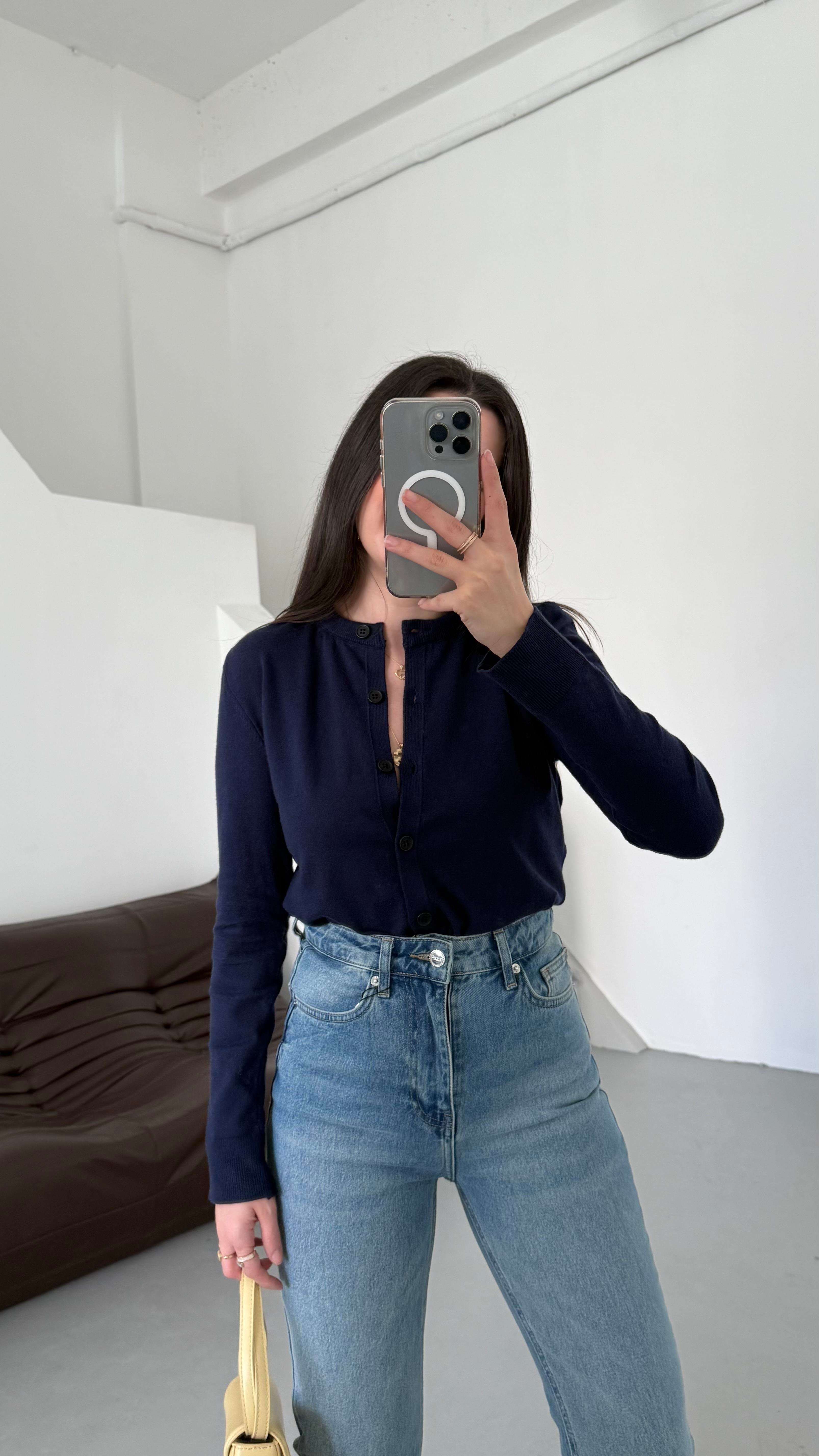 Mad Laci Dokulu Basıc Triko Hırka