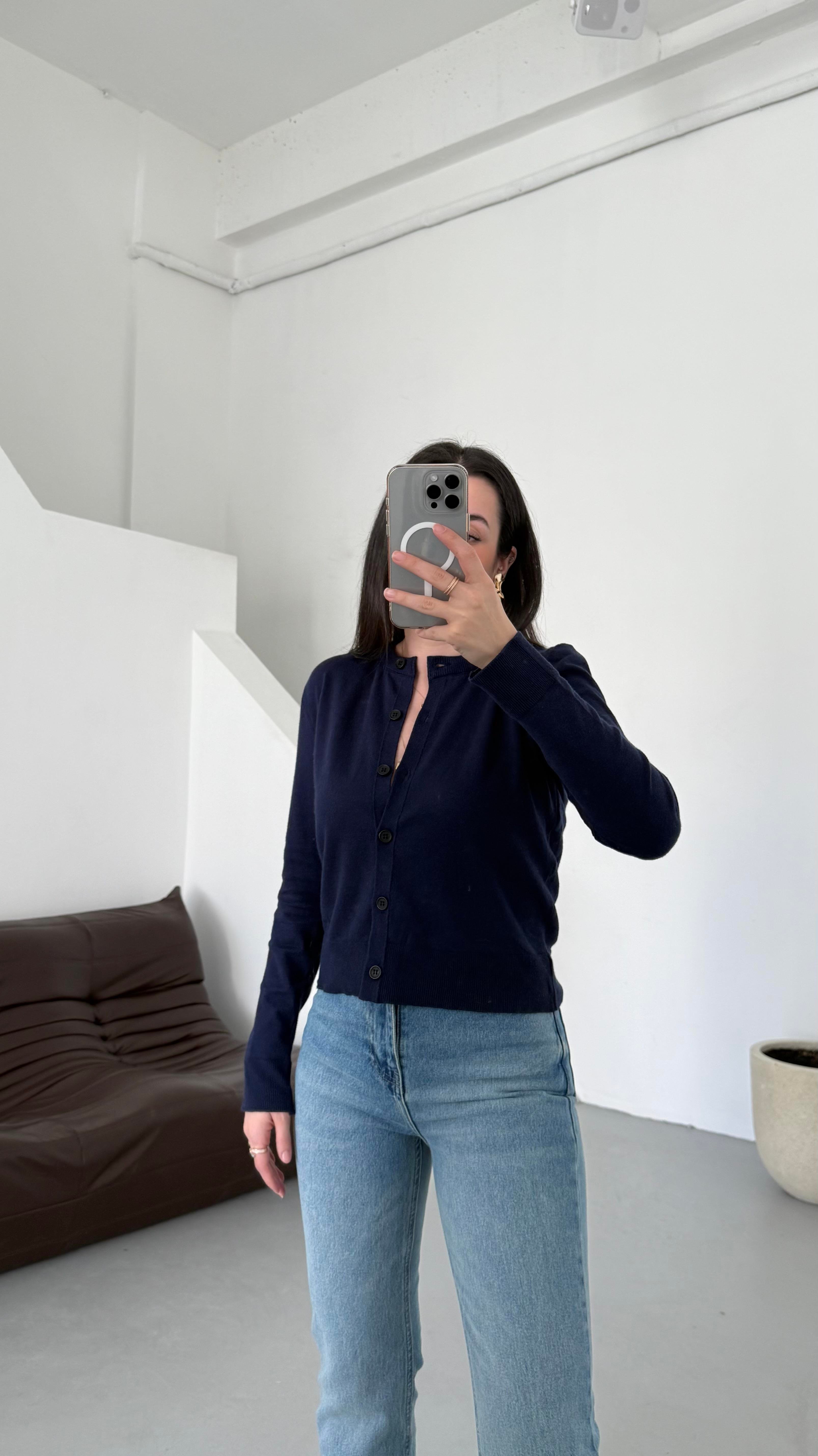 Mad Laci Dokulu Basıc Triko Hırka