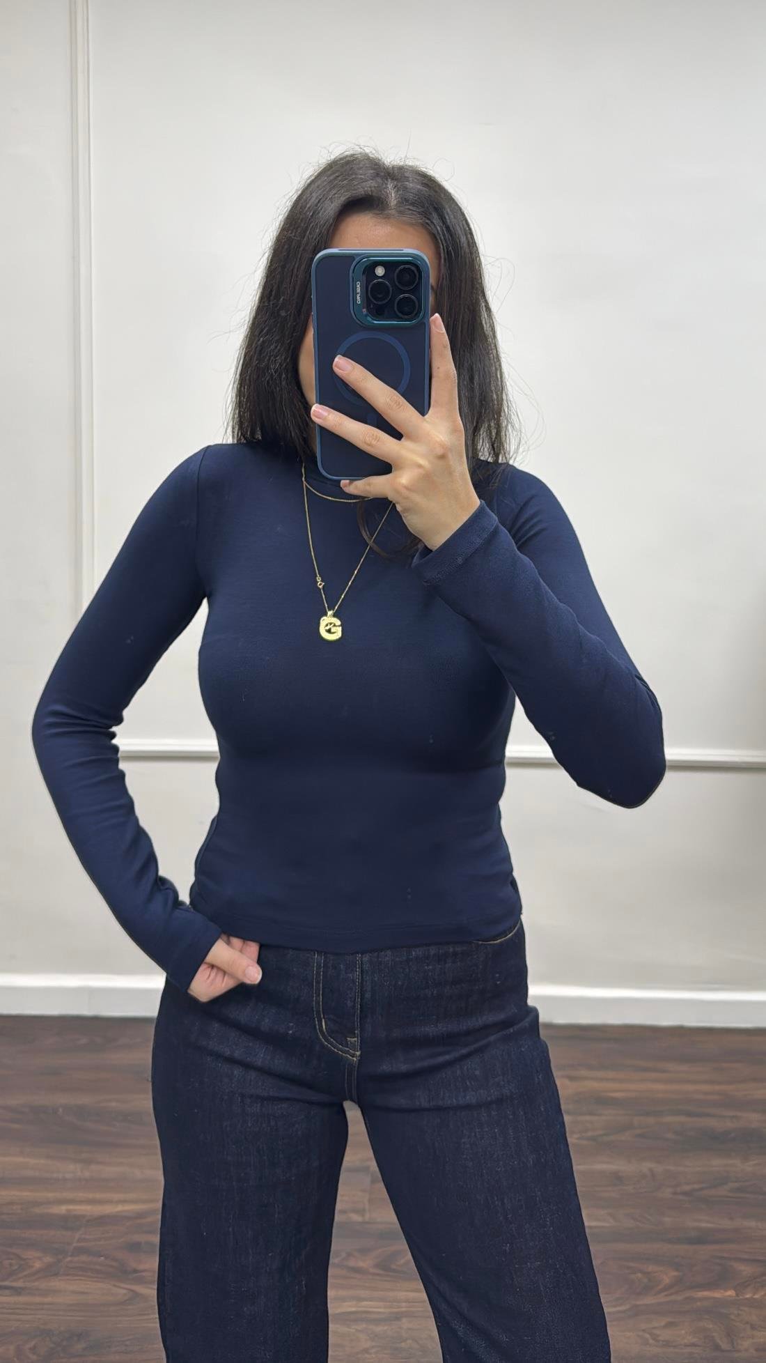 Mad Lacivert Soft Touch Bluz