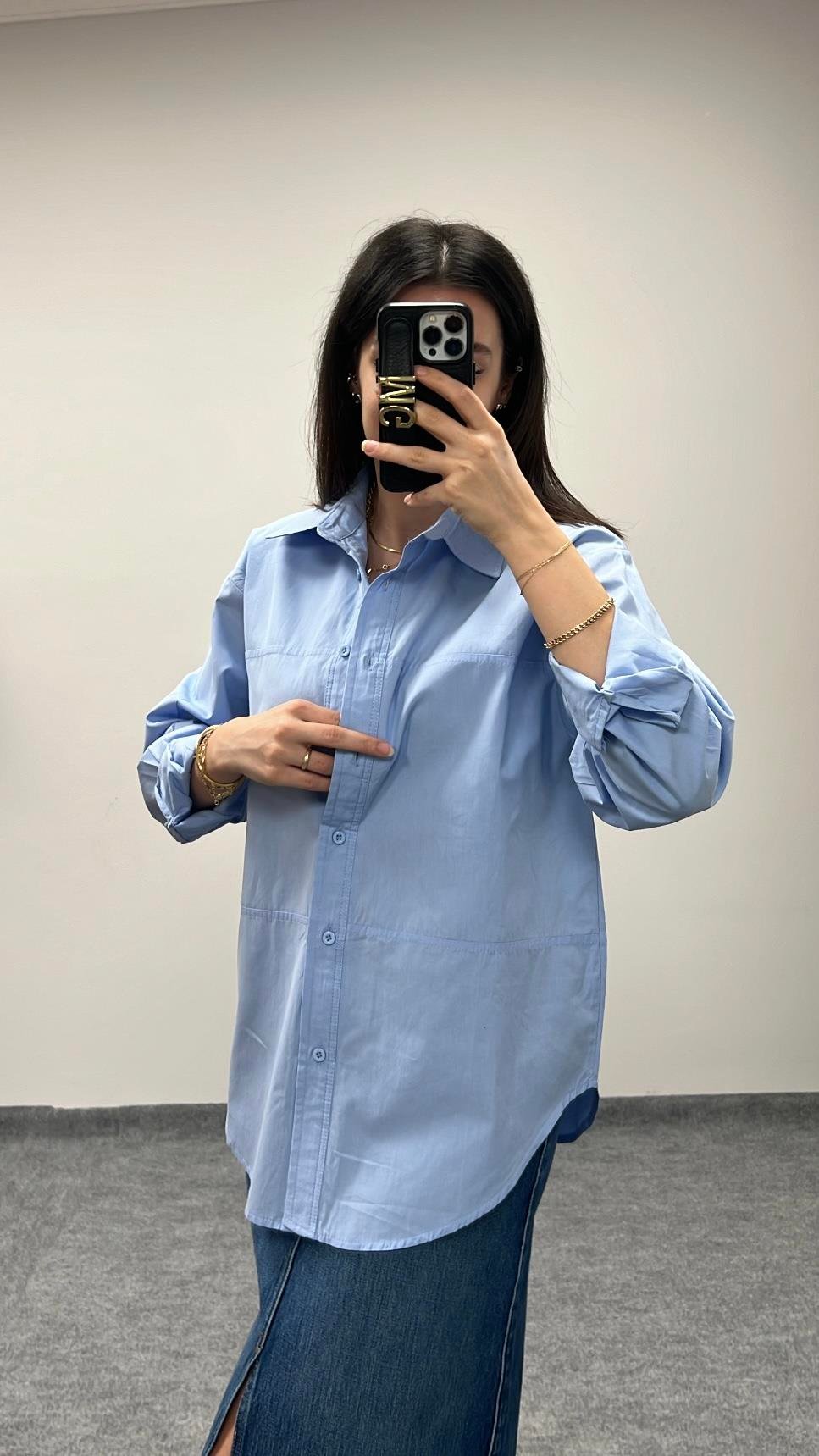 MAD MAVİ POPLİN GÖMLEK