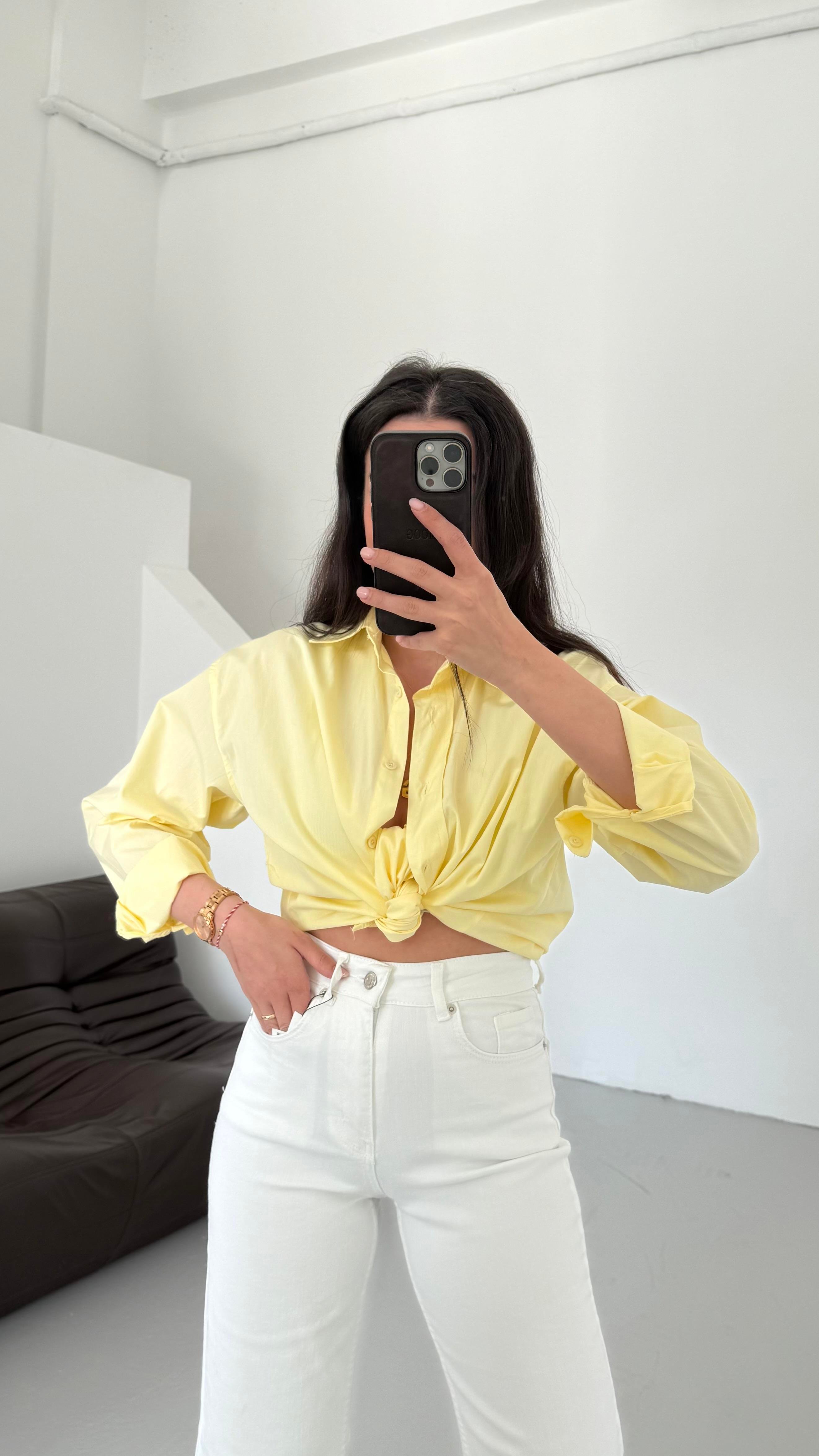 Mad Sarı Basıc Poplin Gömlek