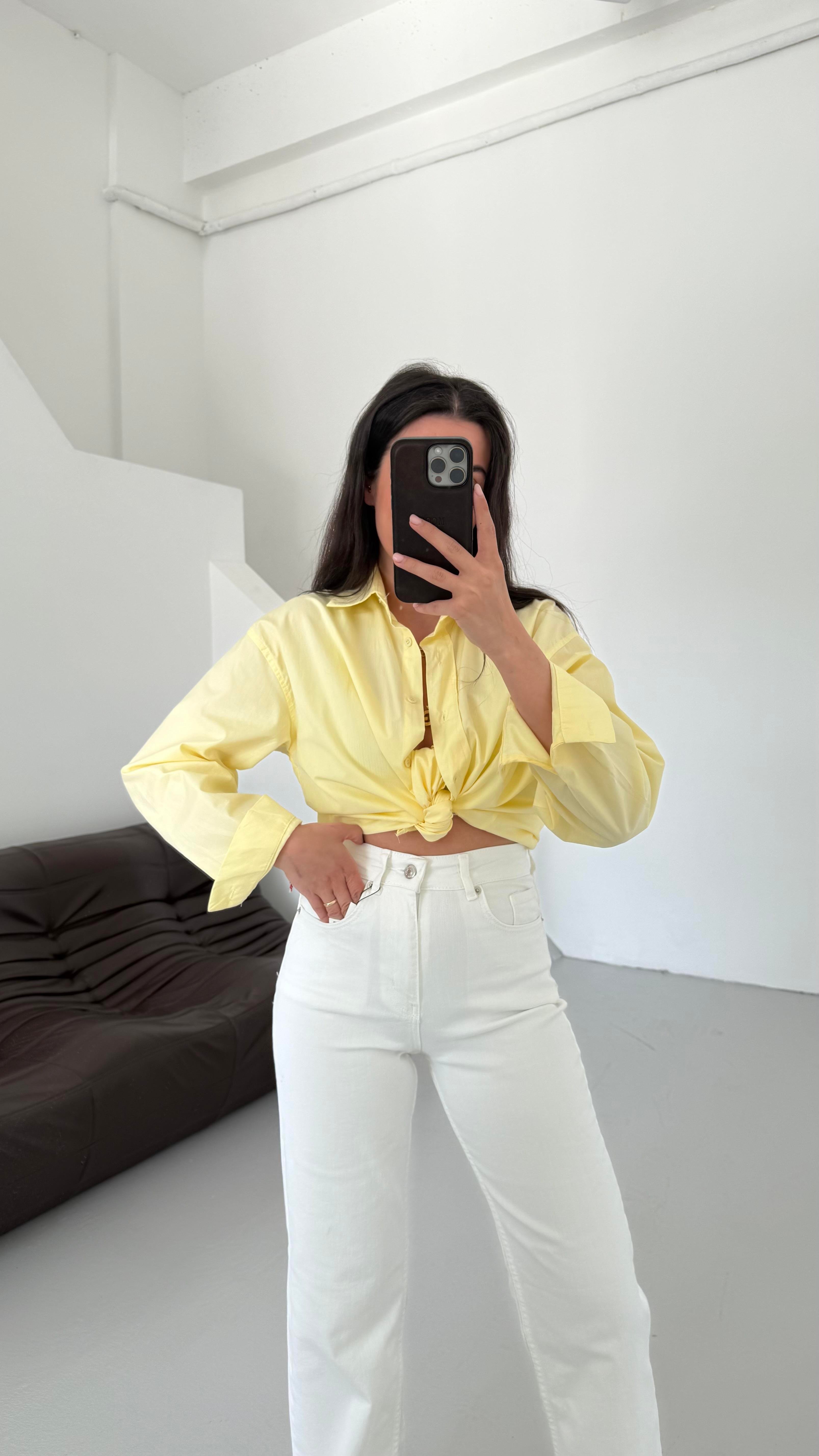 Mad Sarı Basıc Poplin Gömlek