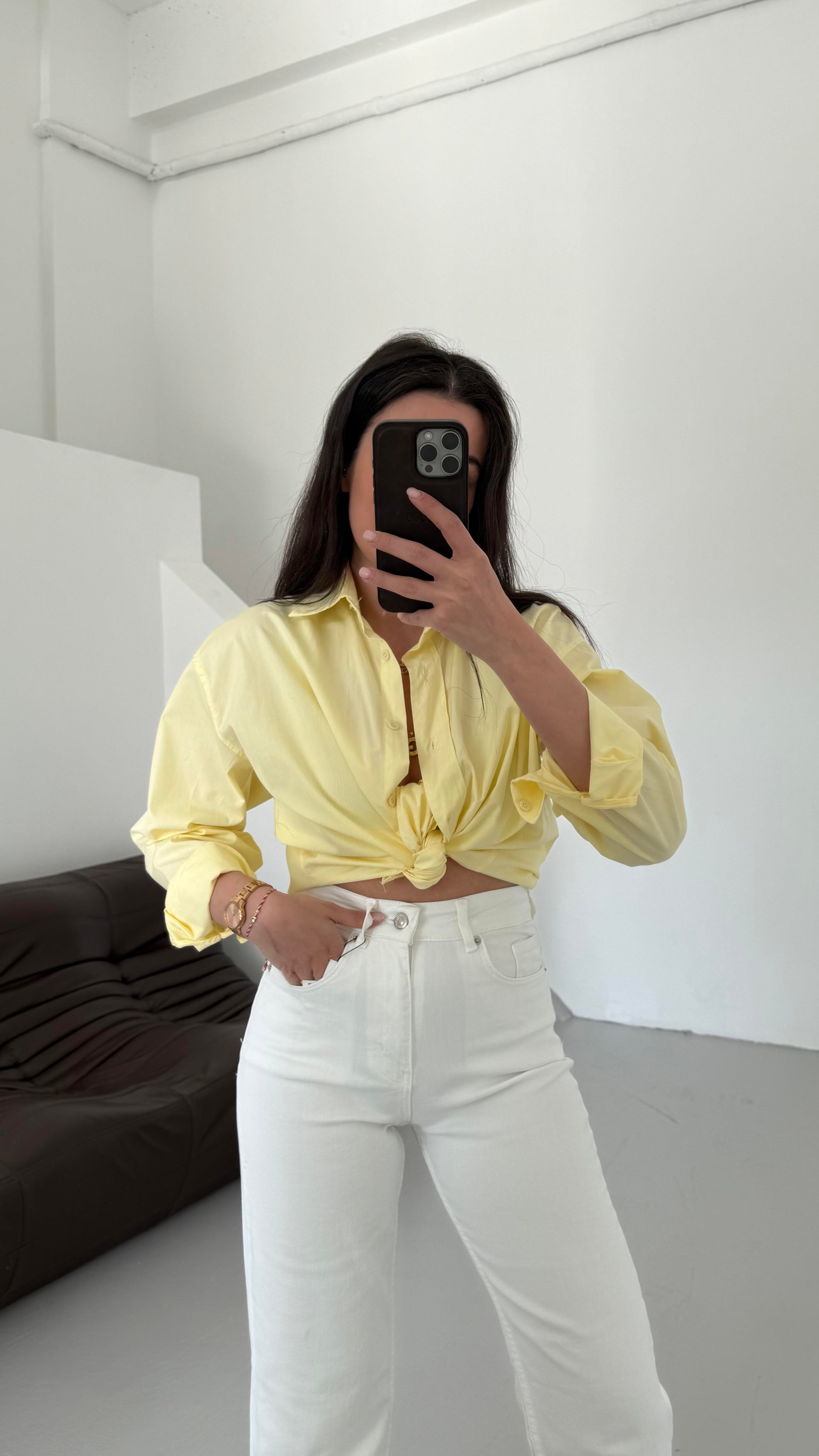 Mad Sarı Basıc Poplin Gömlek