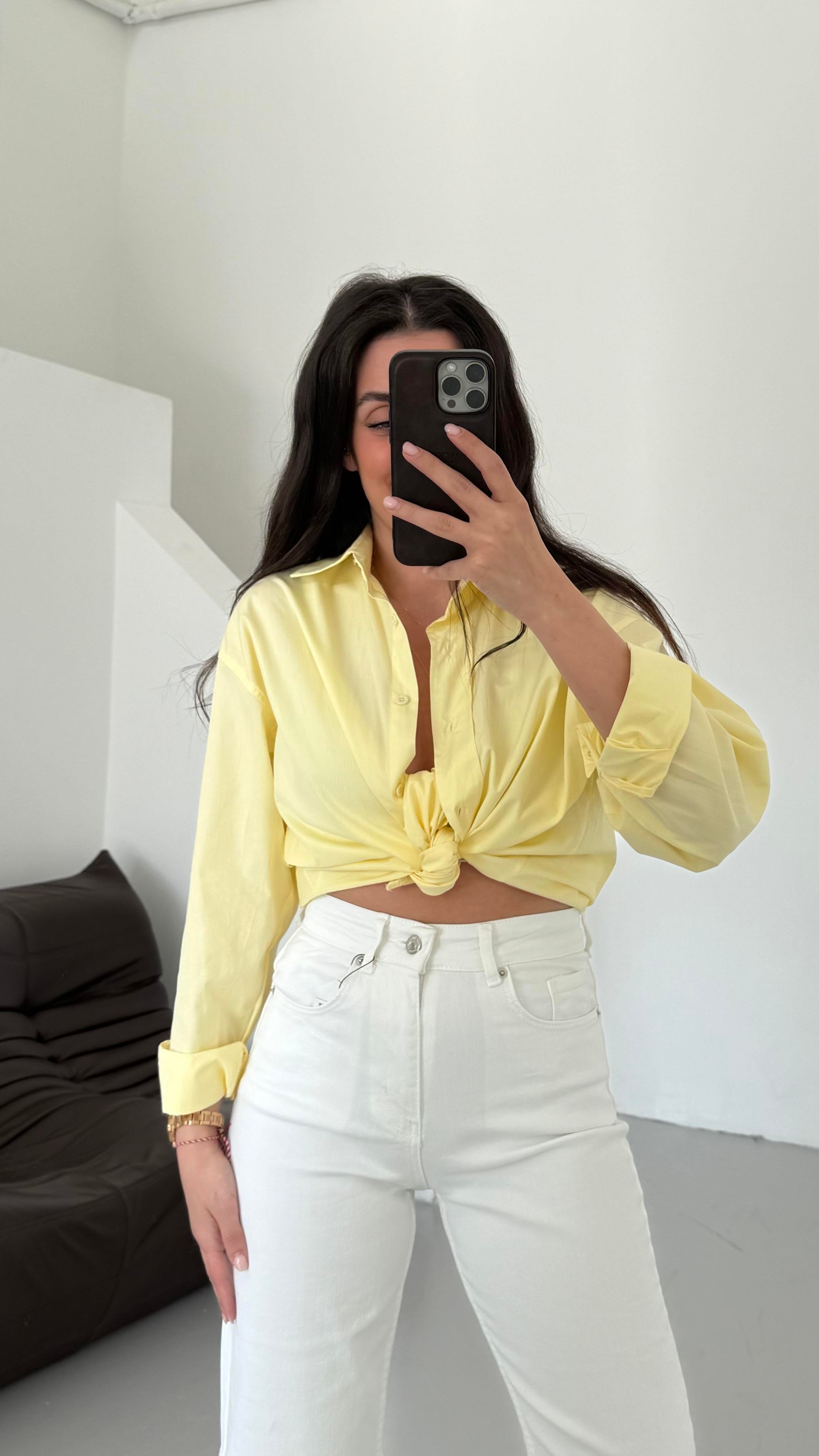 Mad Sarı Basıc Poplin Gömlek