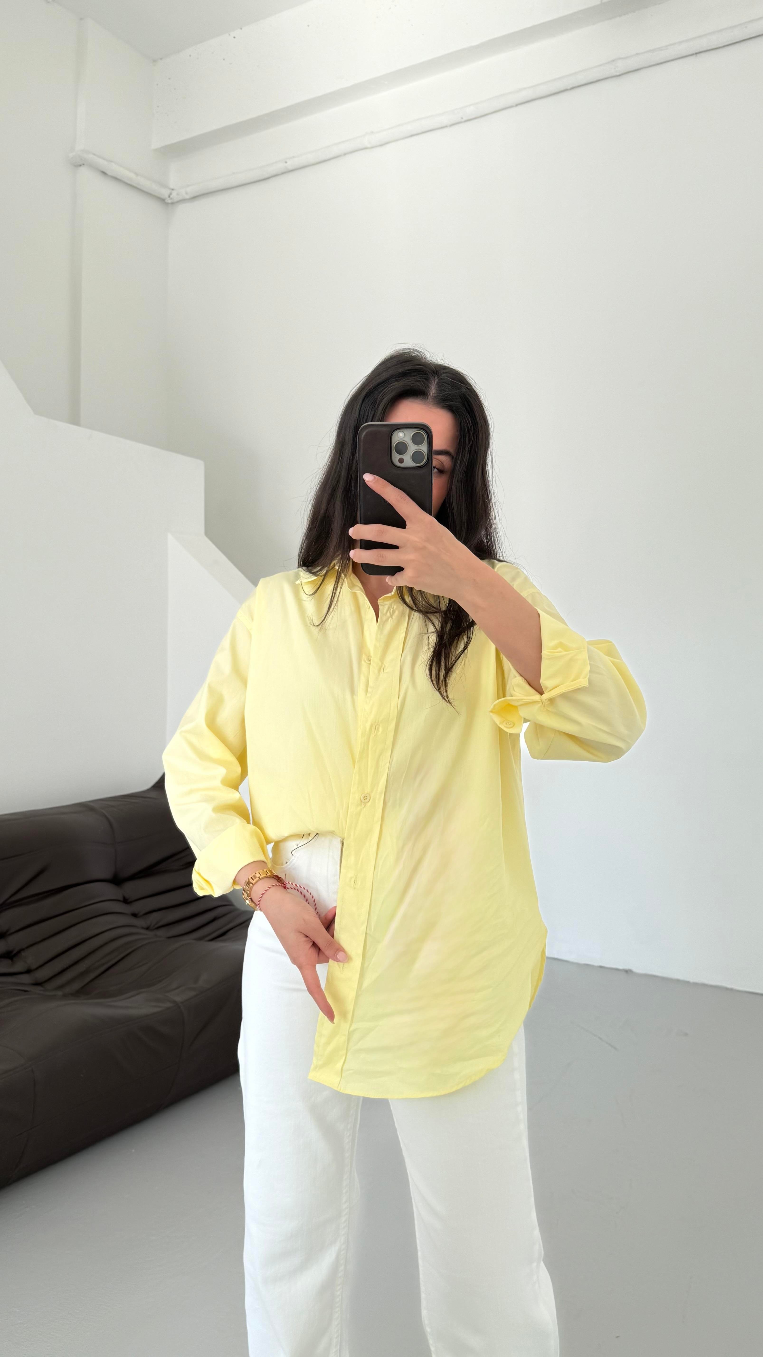 Mad Sarı Basıc Poplin Gömlek