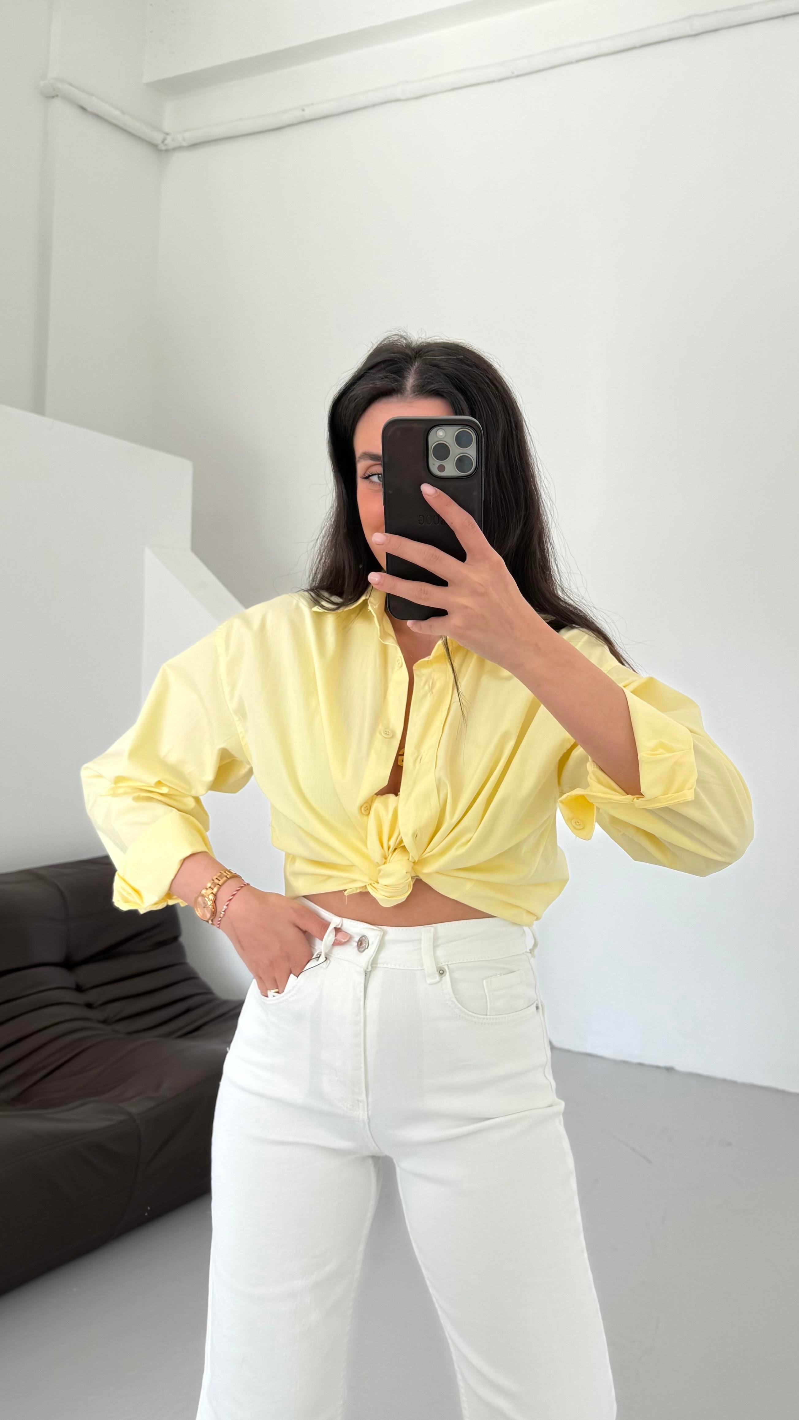 Mad Sarı Basıc Poplin Gömlek