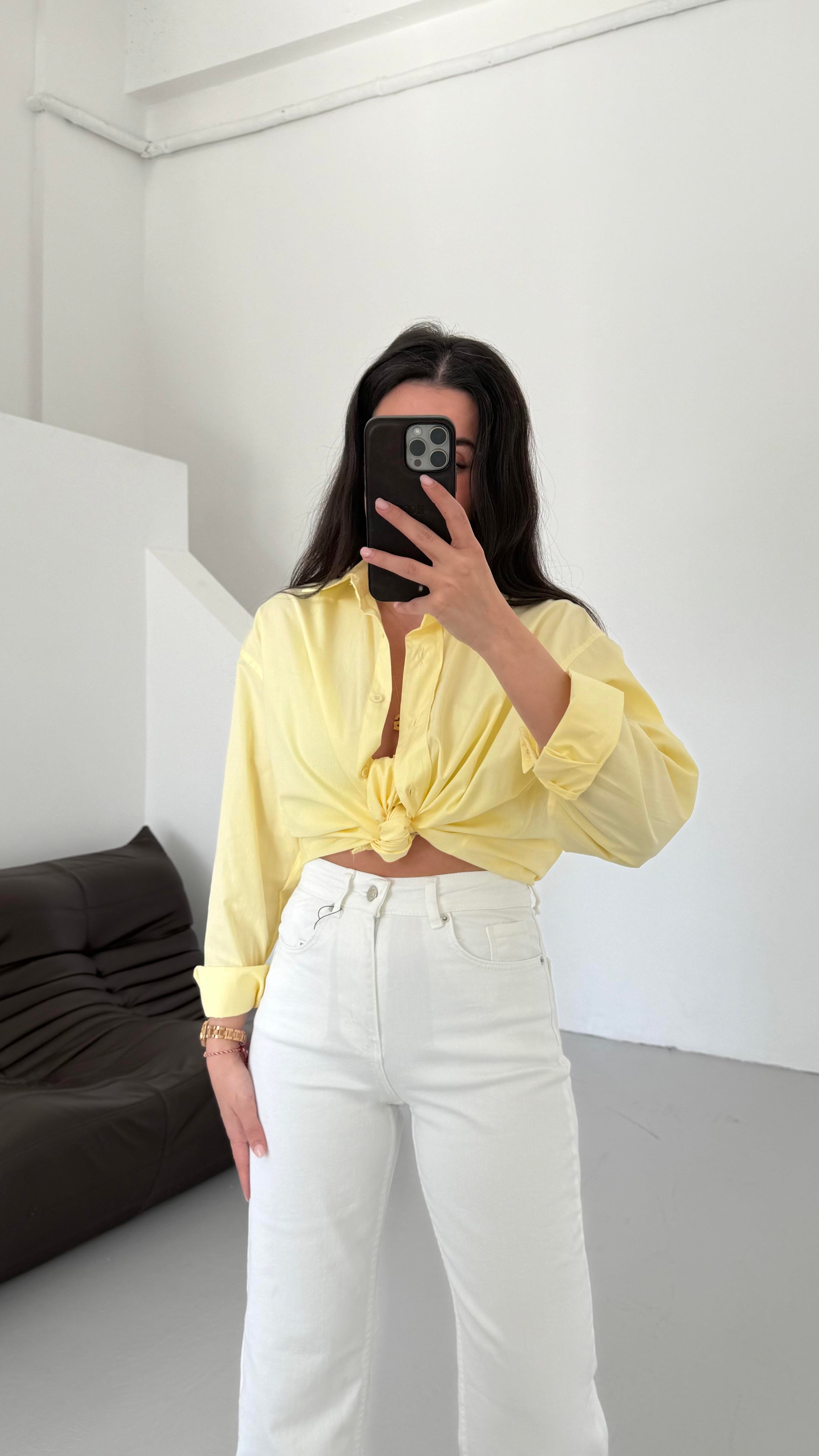 Mad Sarı Basıc Poplin Gömlek