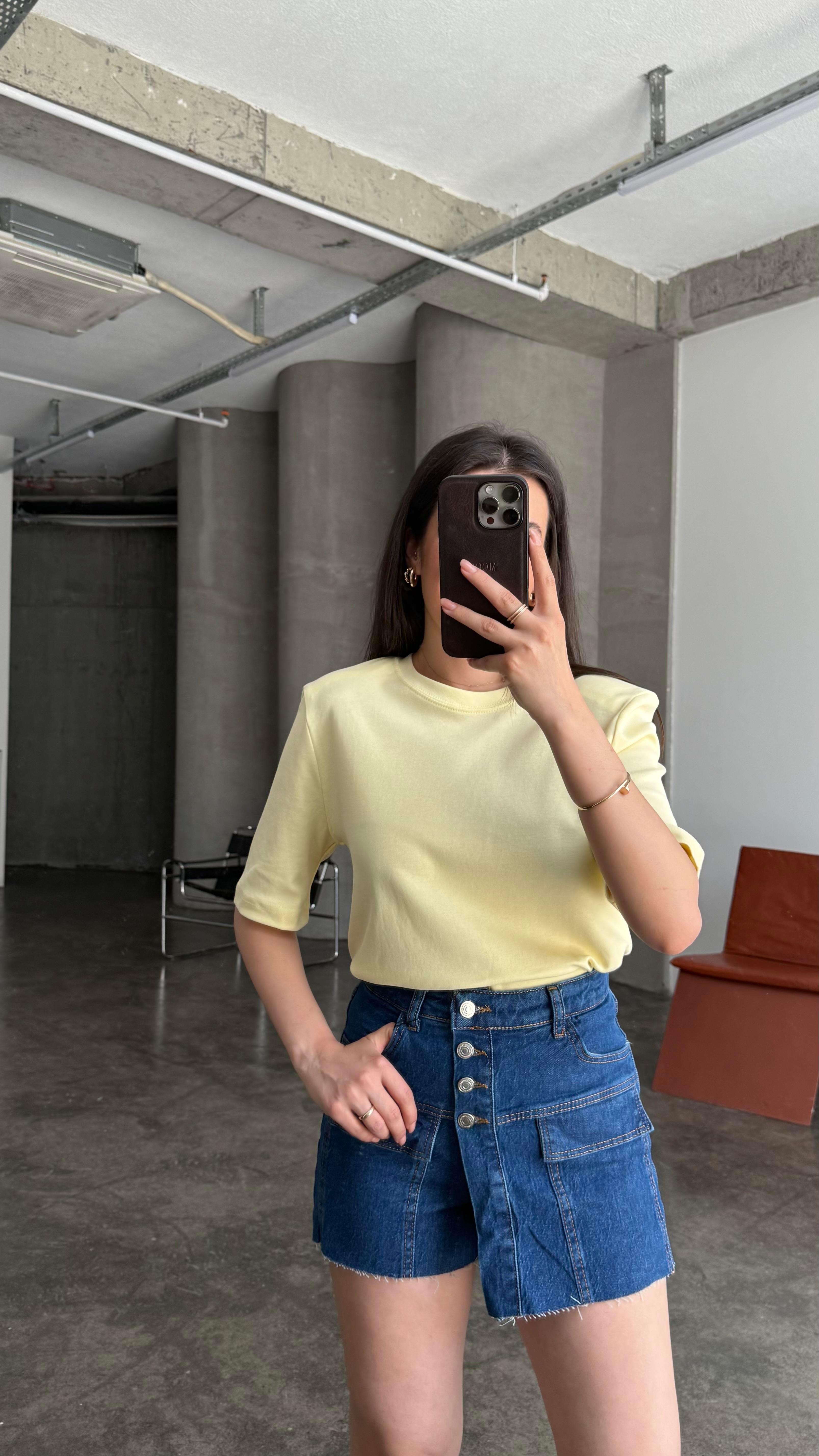 Mad Sarı Vatkalı Basıc Tişört