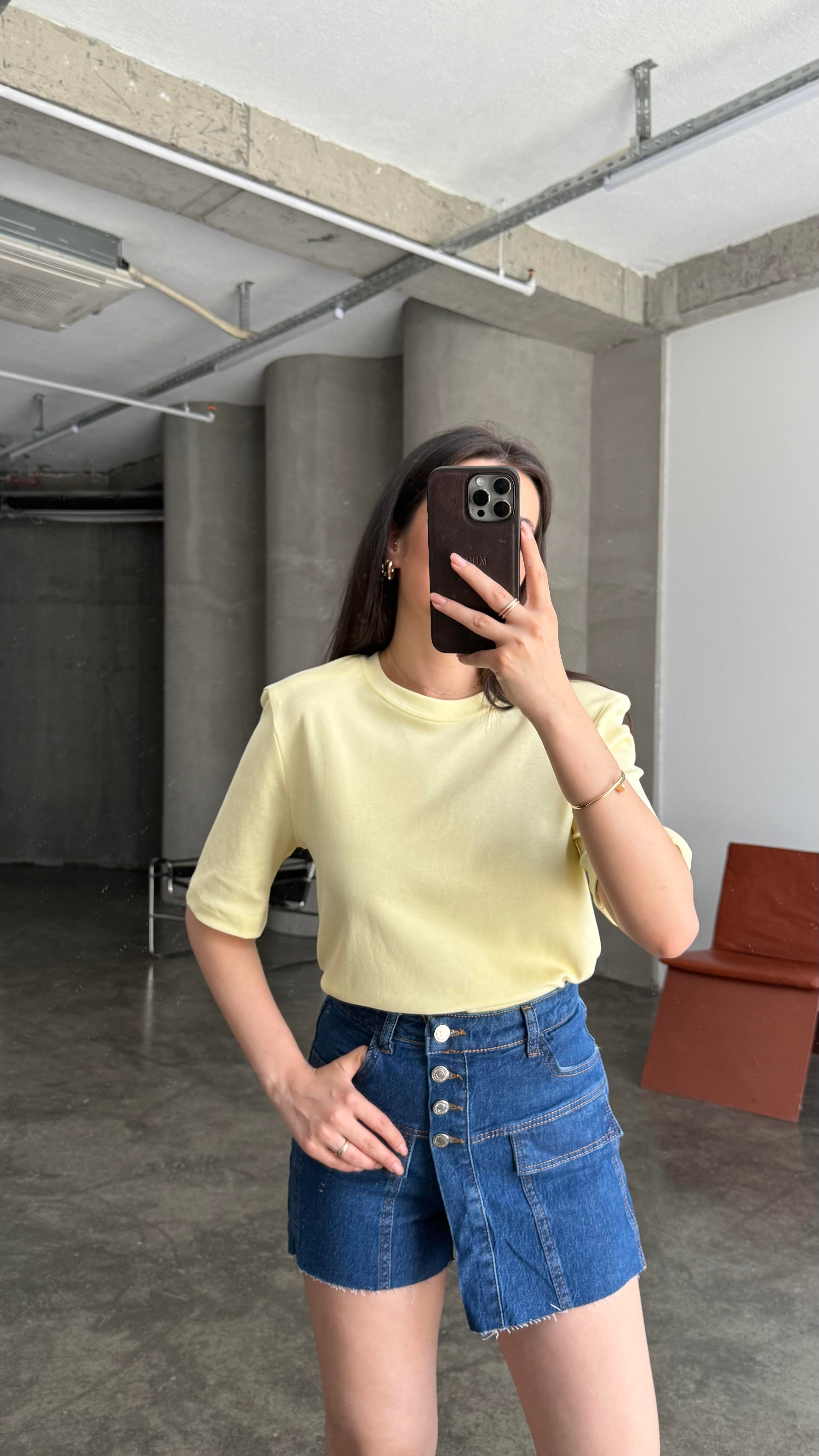 Mad Sarı Vatkalı Basıc Tişört