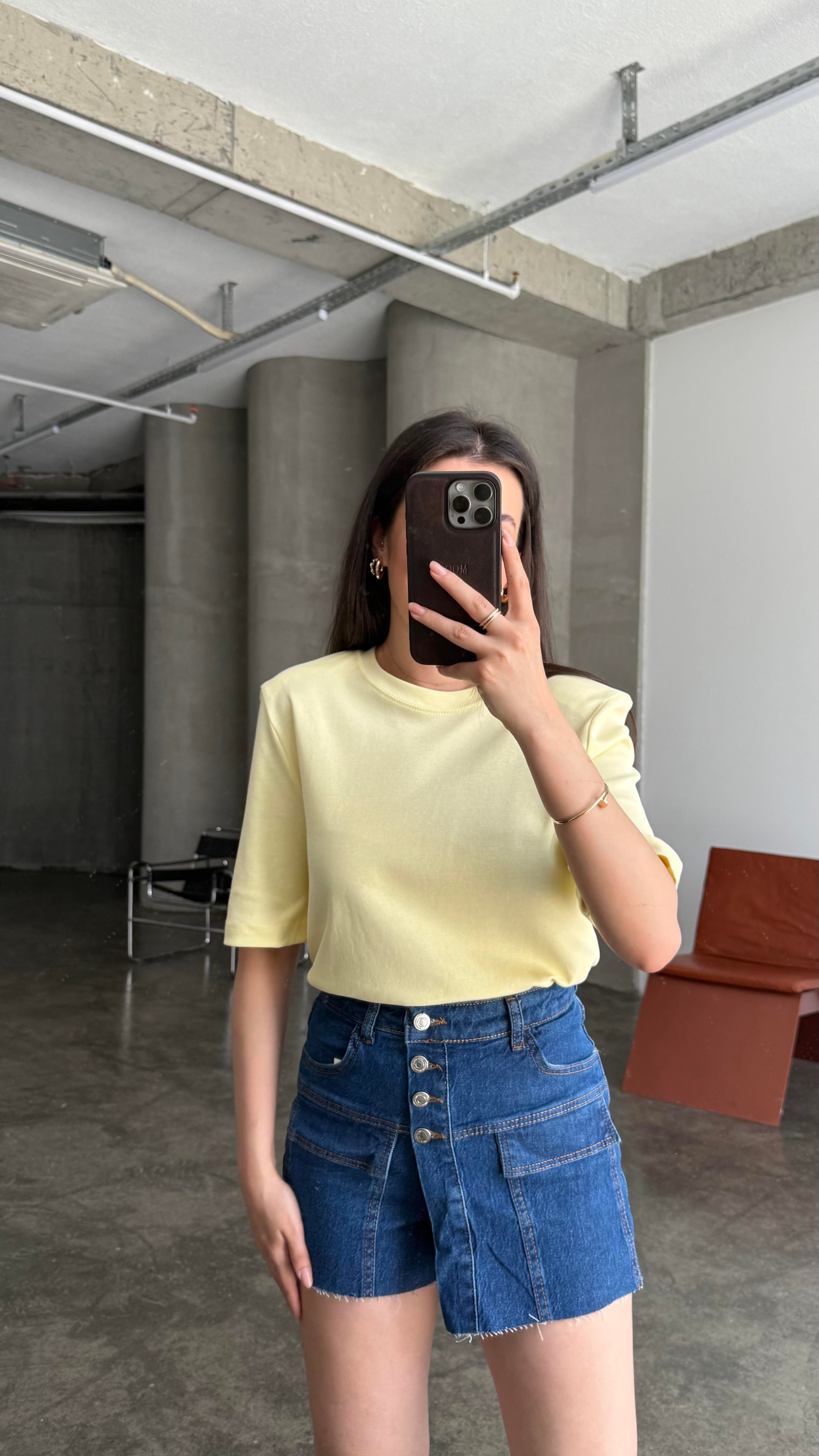 Mad Sarı Vatkalı Basıc Tişört