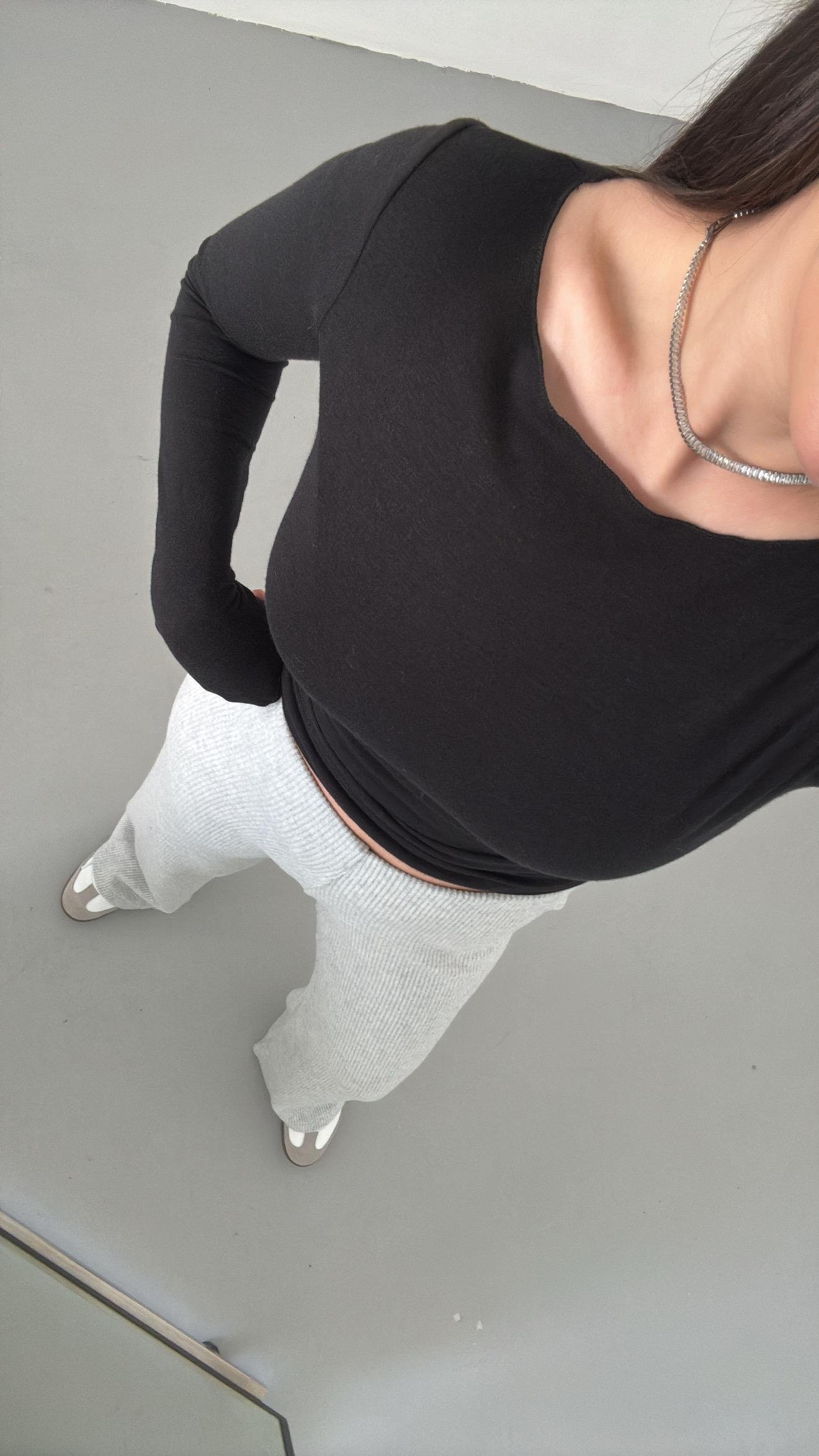 Mad Siyah Kaşmir Karışımlı Basıc Bluz