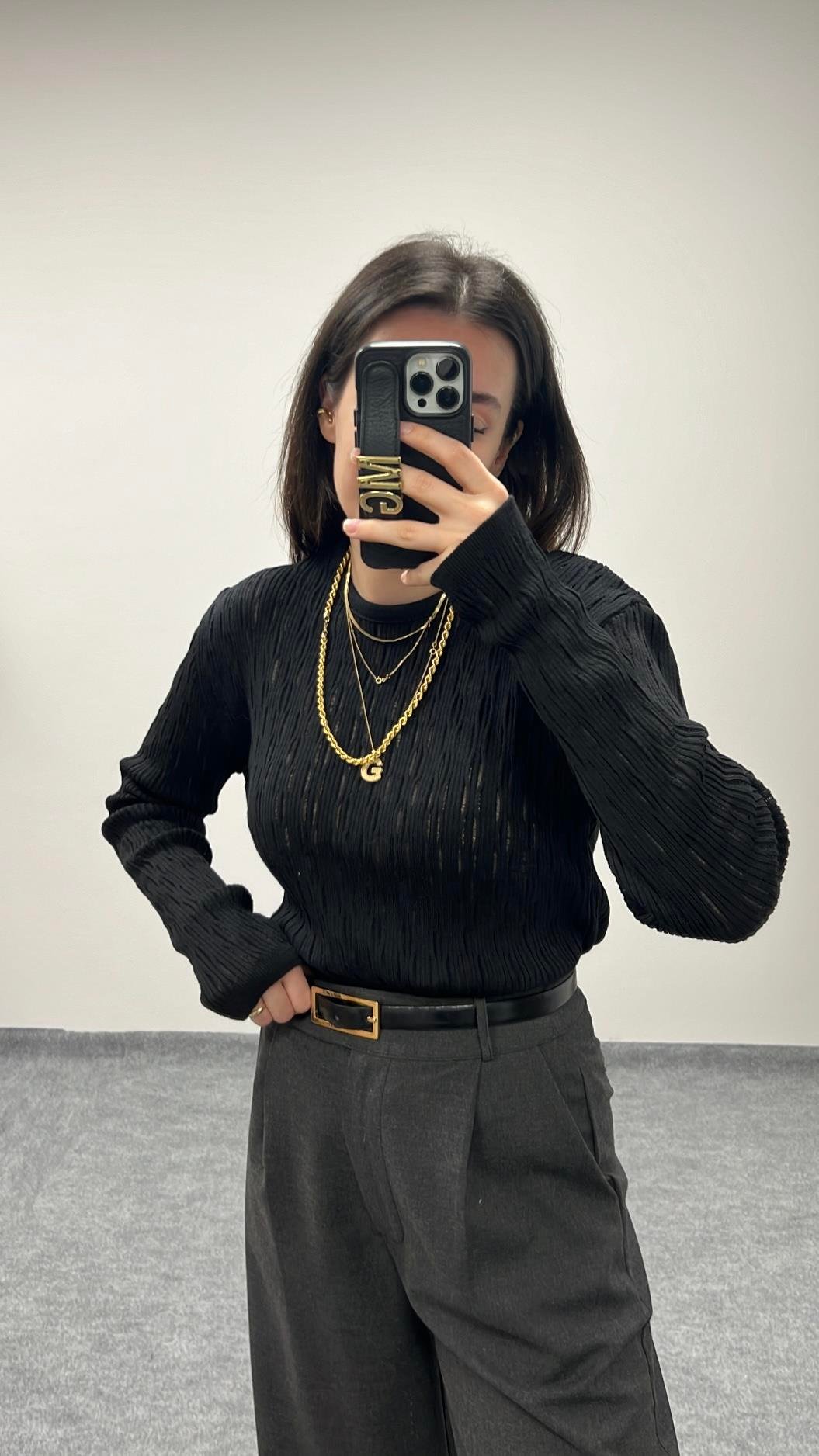 MAD SİYAH ÖRME TRİKO