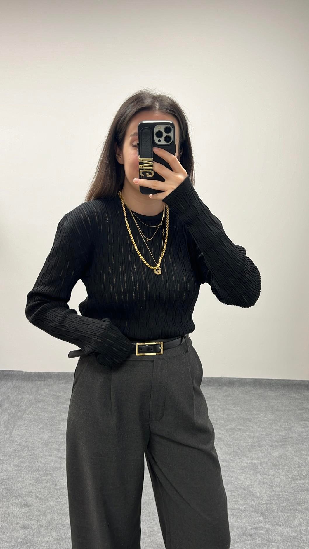 MAD SİYAH ÖRME TRİKO