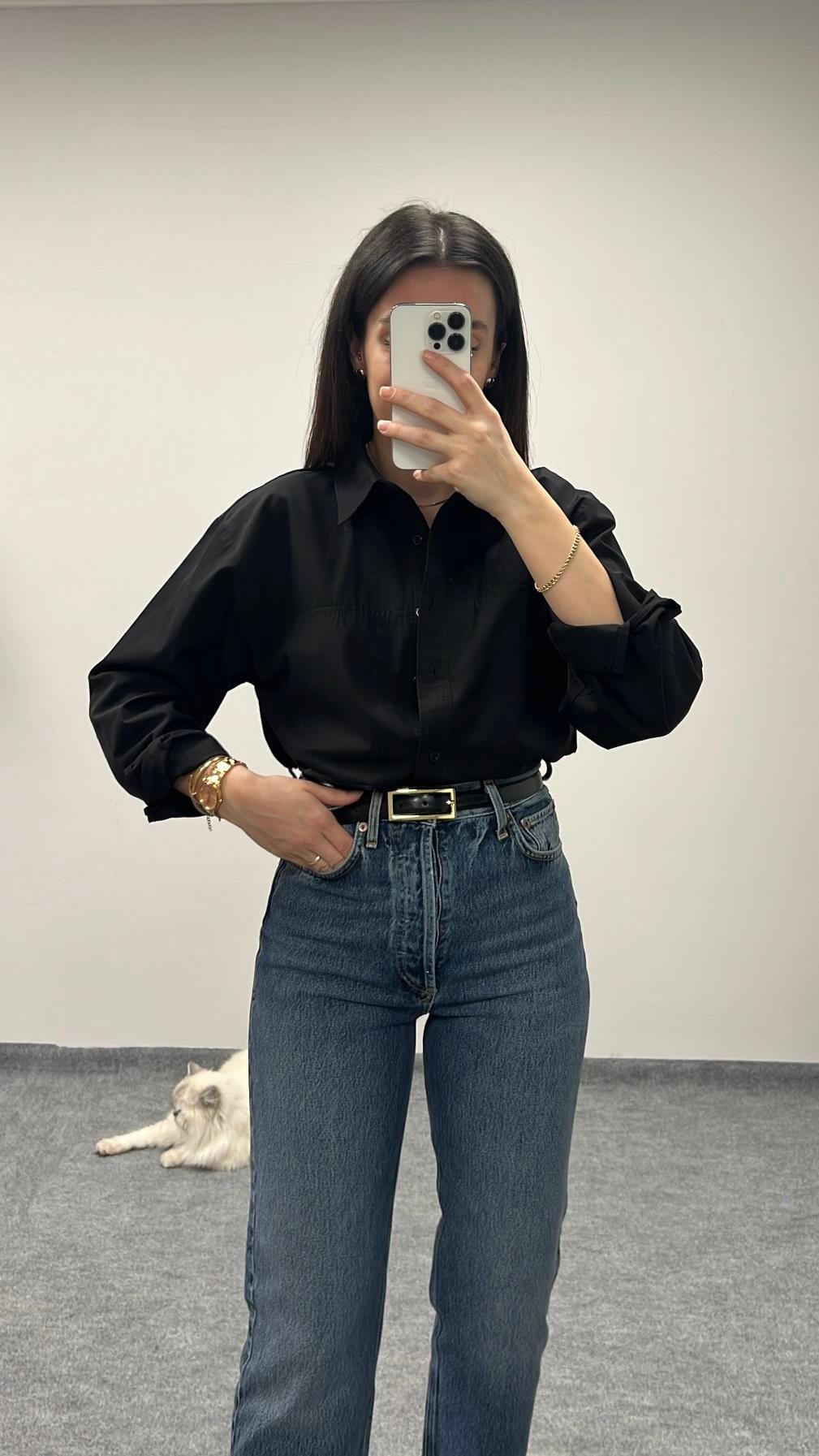 MAD SİYAH POPLİN GÖMLEK