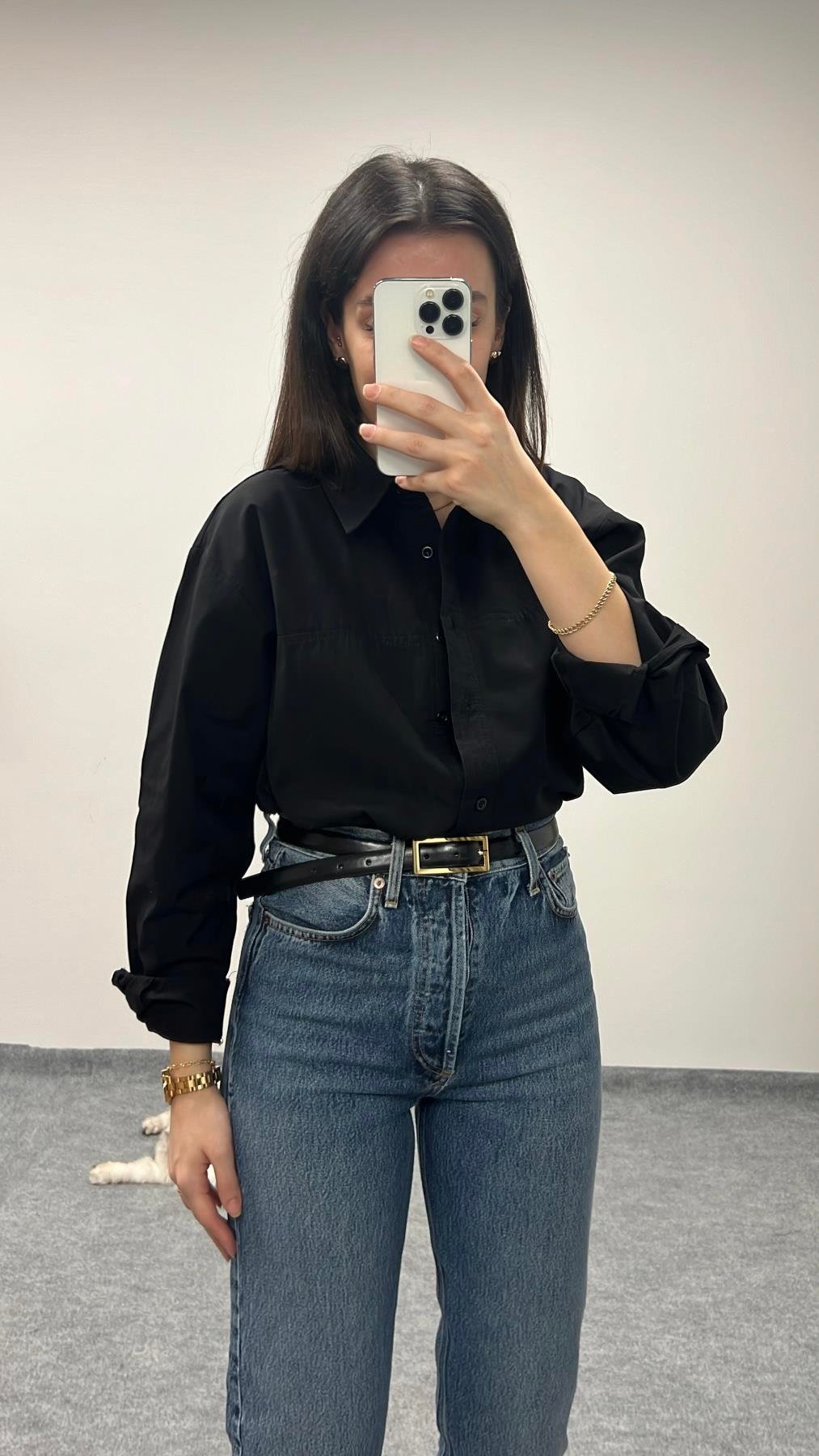 MAD SİYAH POPLİN GÖMLEK