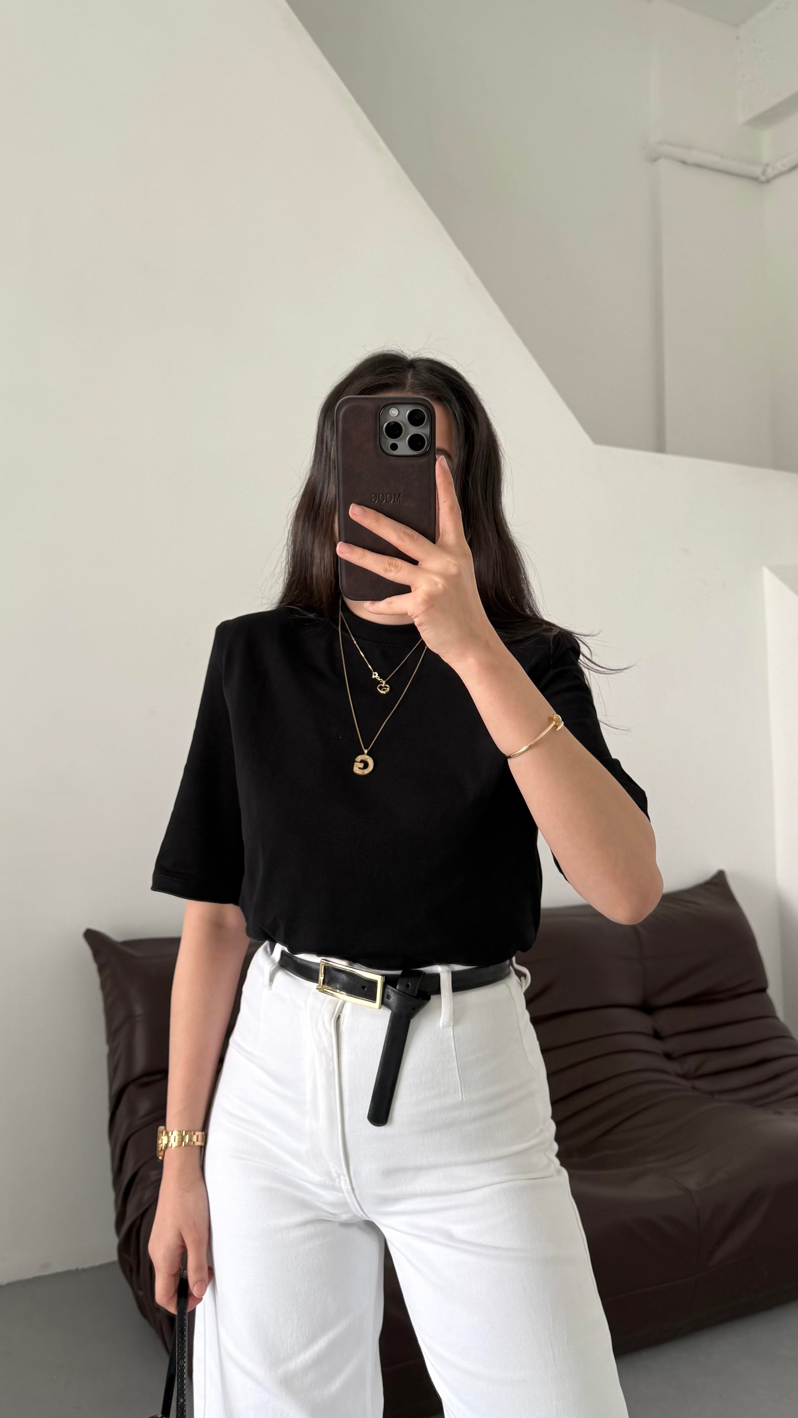 Mad Siyah Vatkalı Basıc Tişört