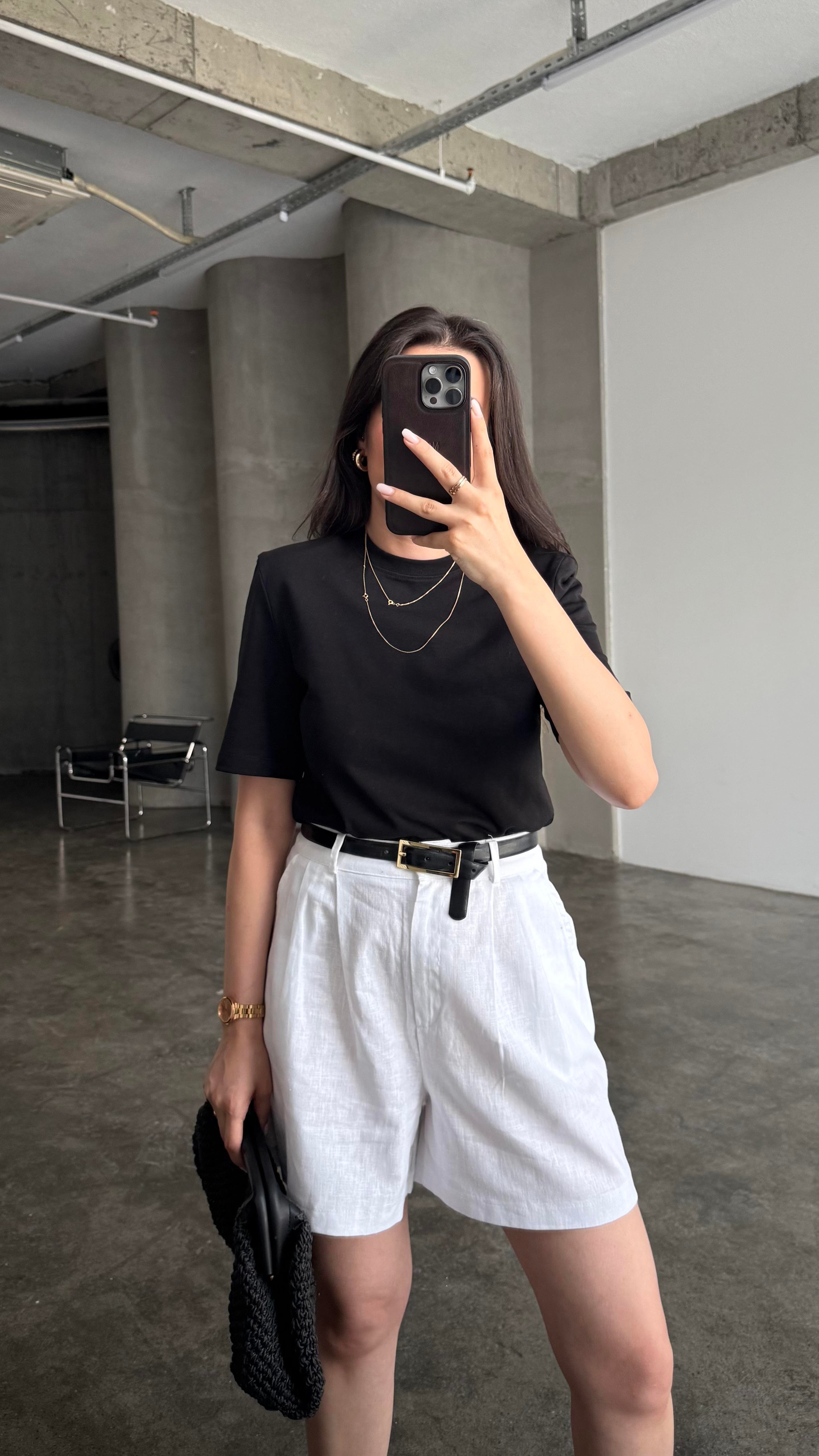 Mad Siyah Vatkalı Basıc Tişört