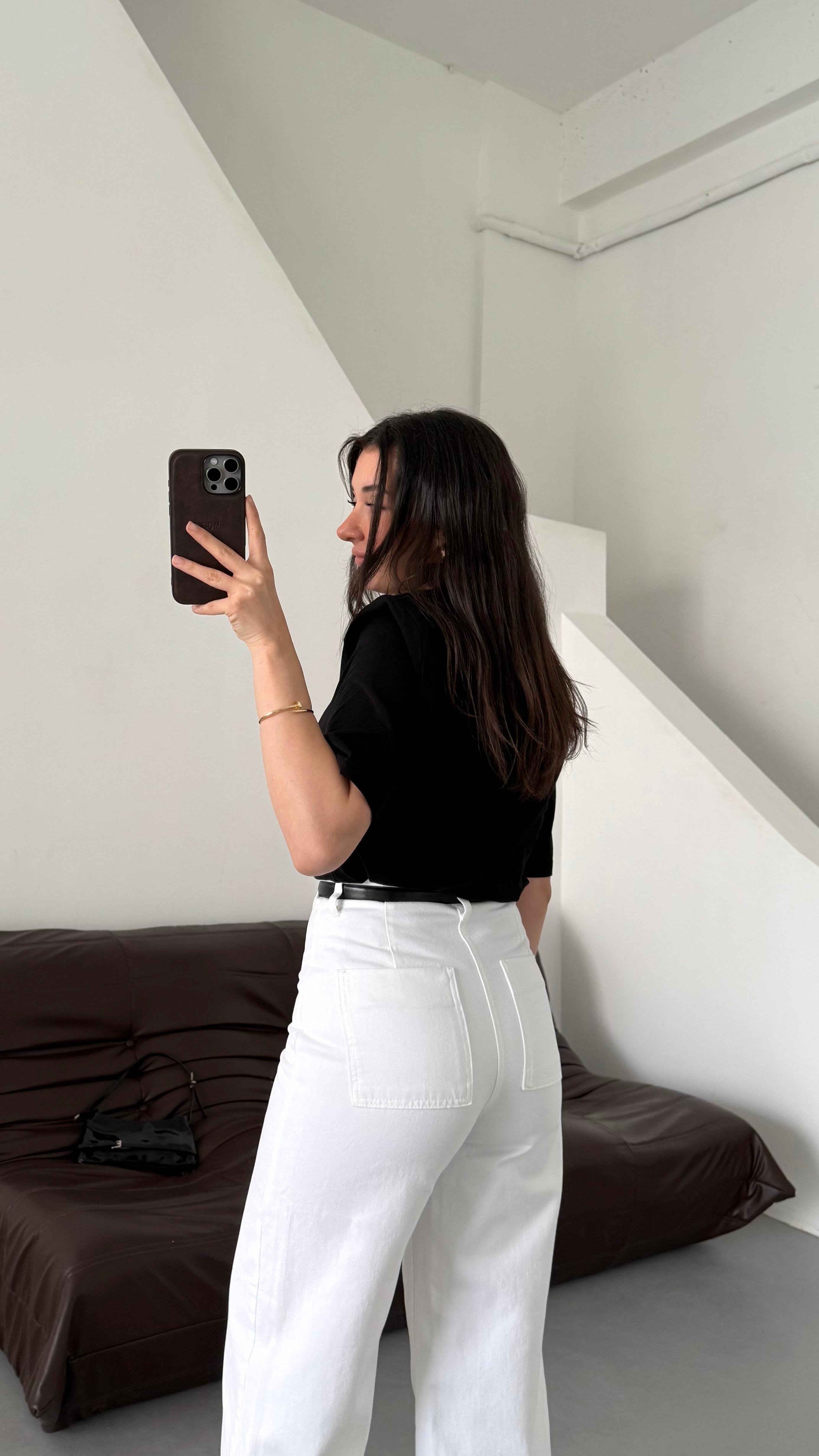 Mad Siyah Vatkalı Basıc Tişört