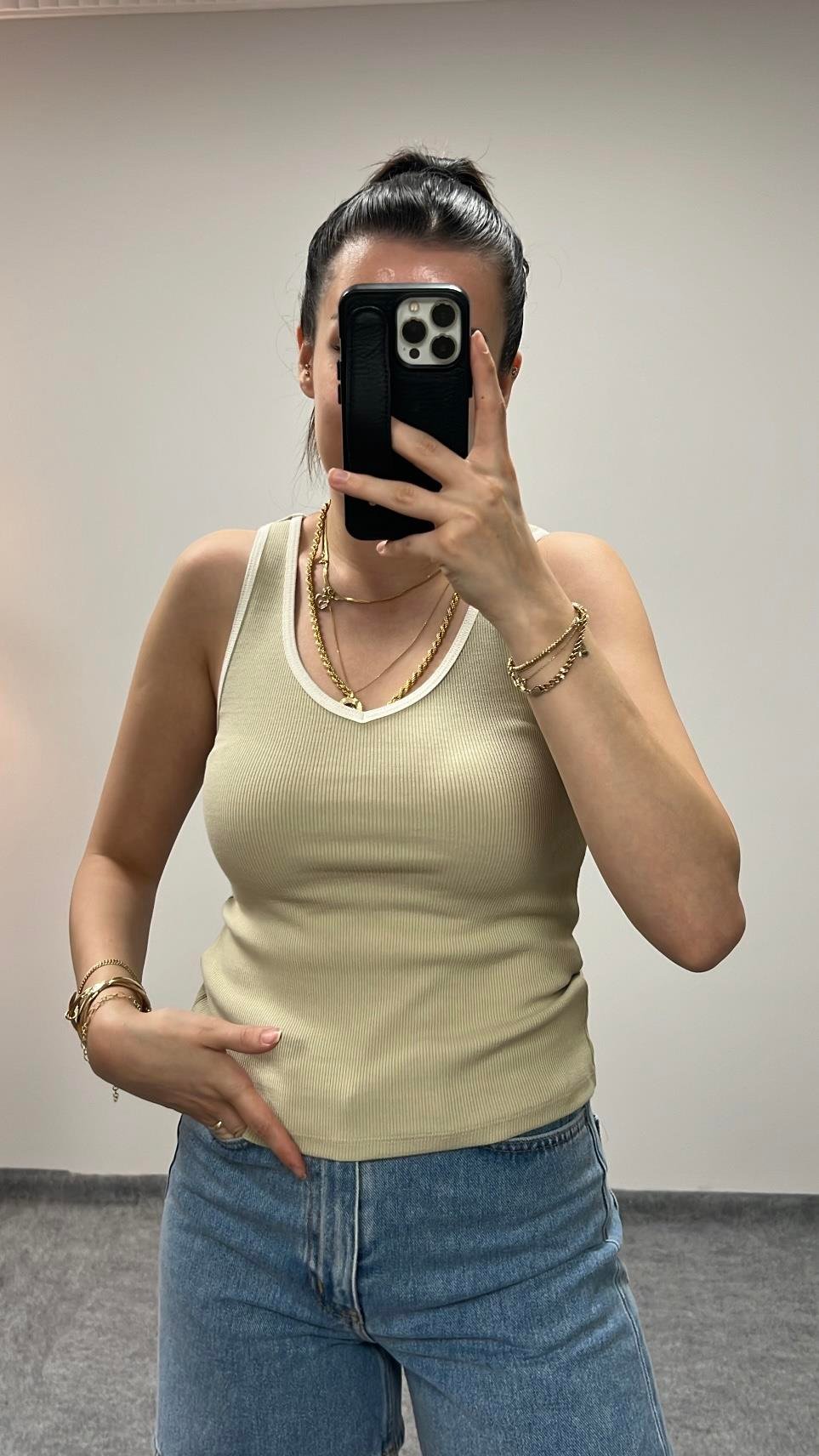 MAD V YAKA FİTİLLİ BLUZ