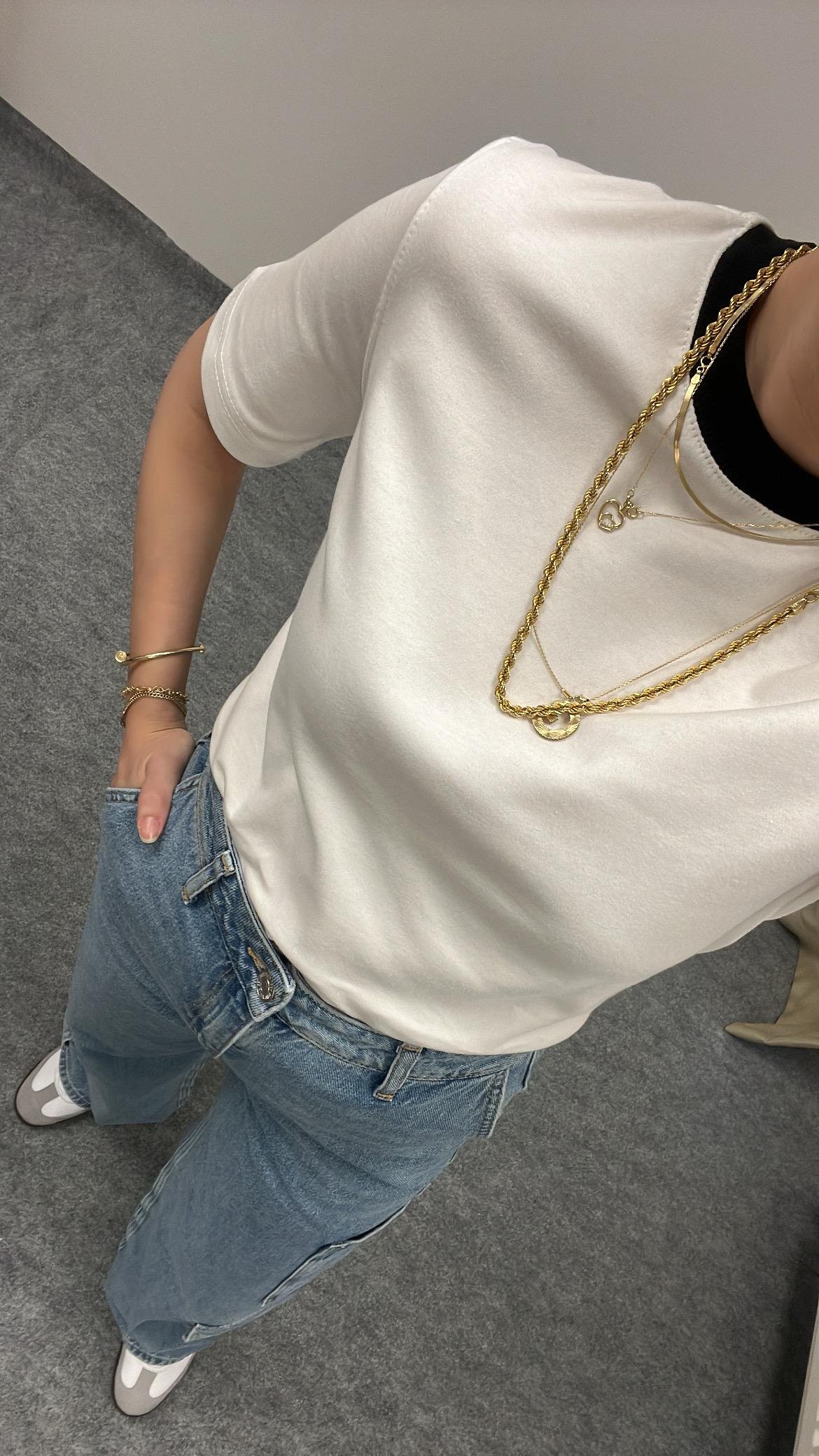 MAD YAKA DETAY BEYAZ BASIC TİŞÖRT