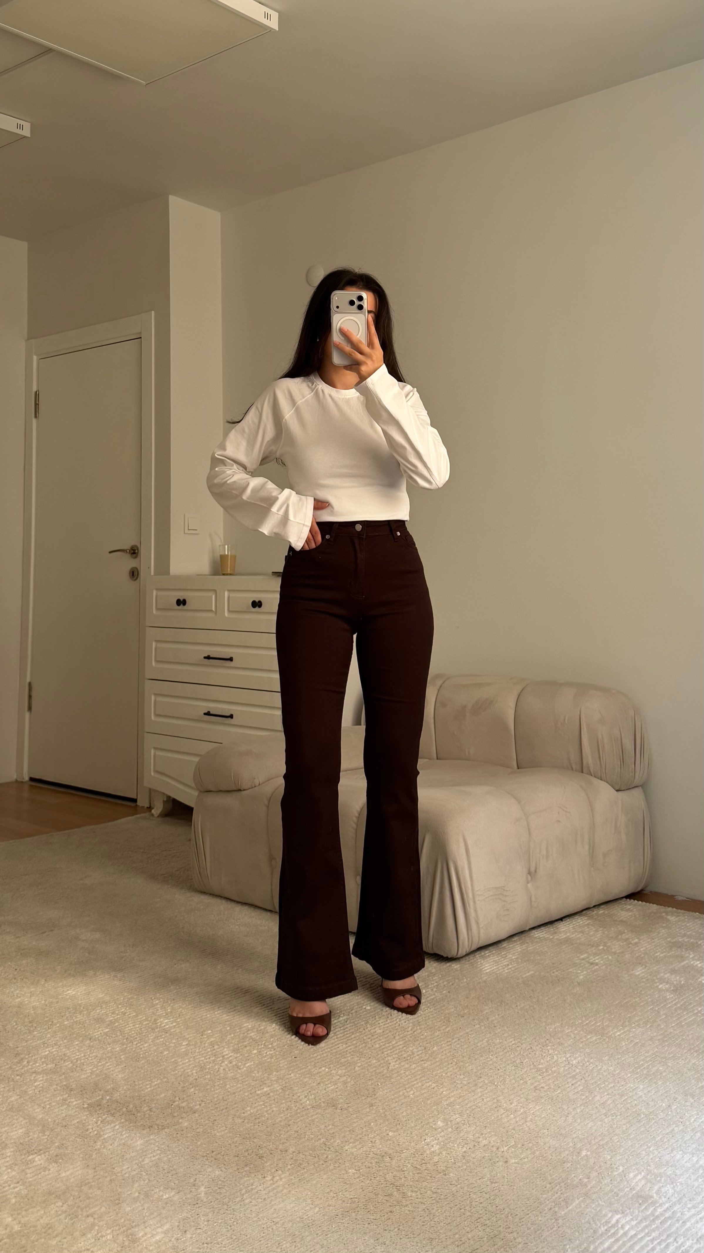 MARKA ACI KAHVE COMFORT FLARE JEAN