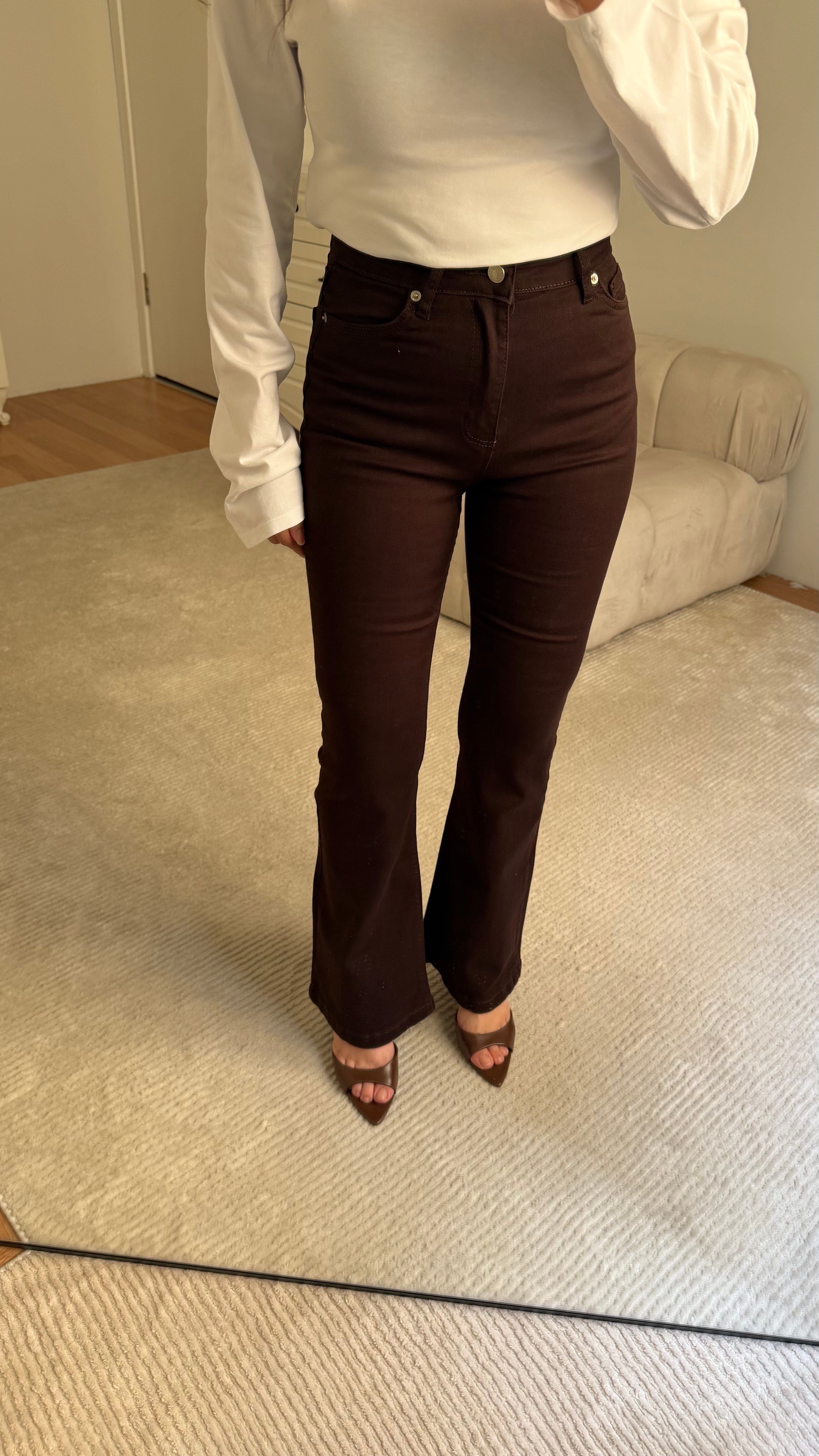 MARKA ACI KAHVE COMFORT FLARE JEAN