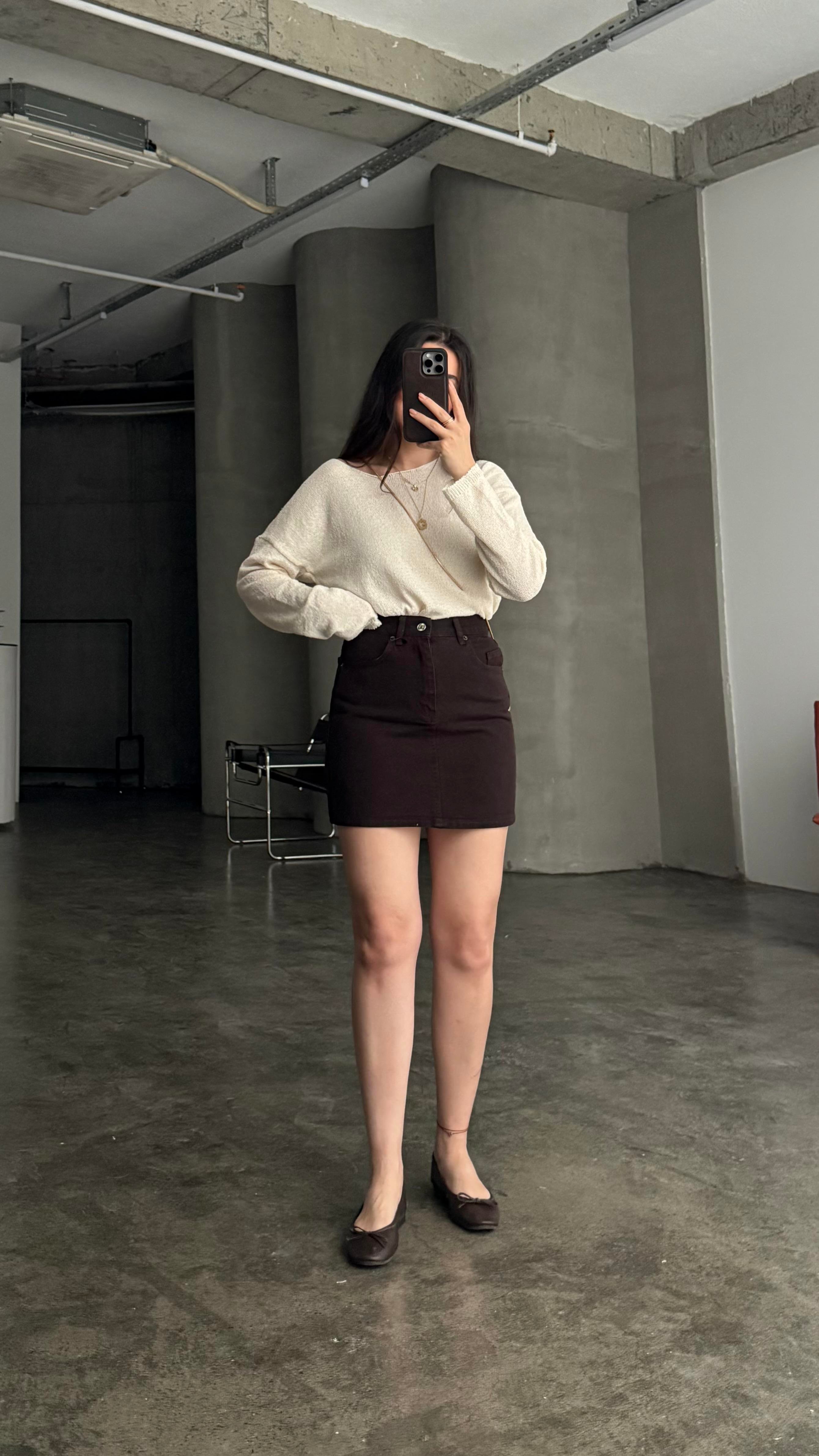 Marka Acı Kahve Mini Denim Etek