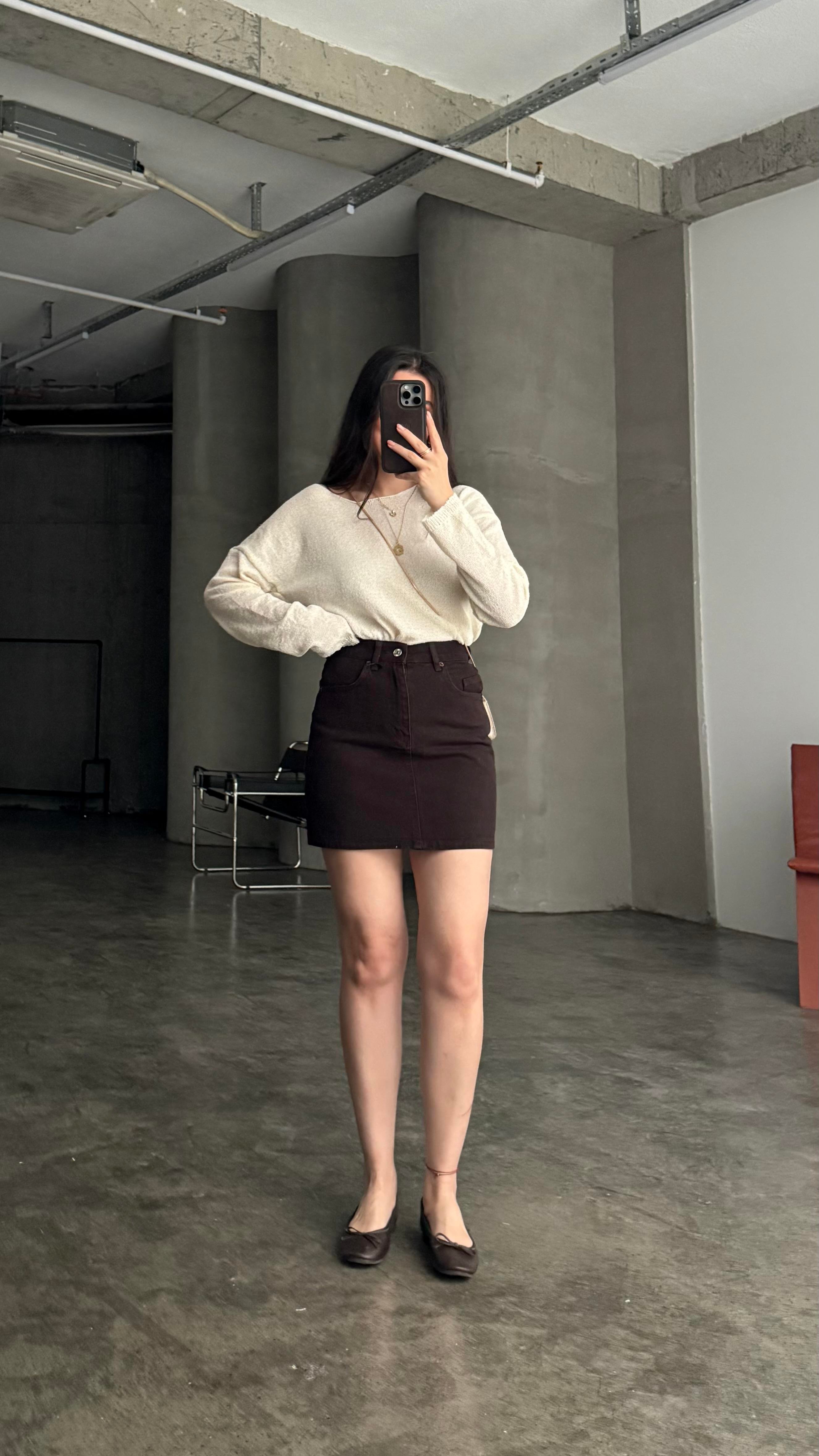 Marka Acı Kahve Mini Denim Etek