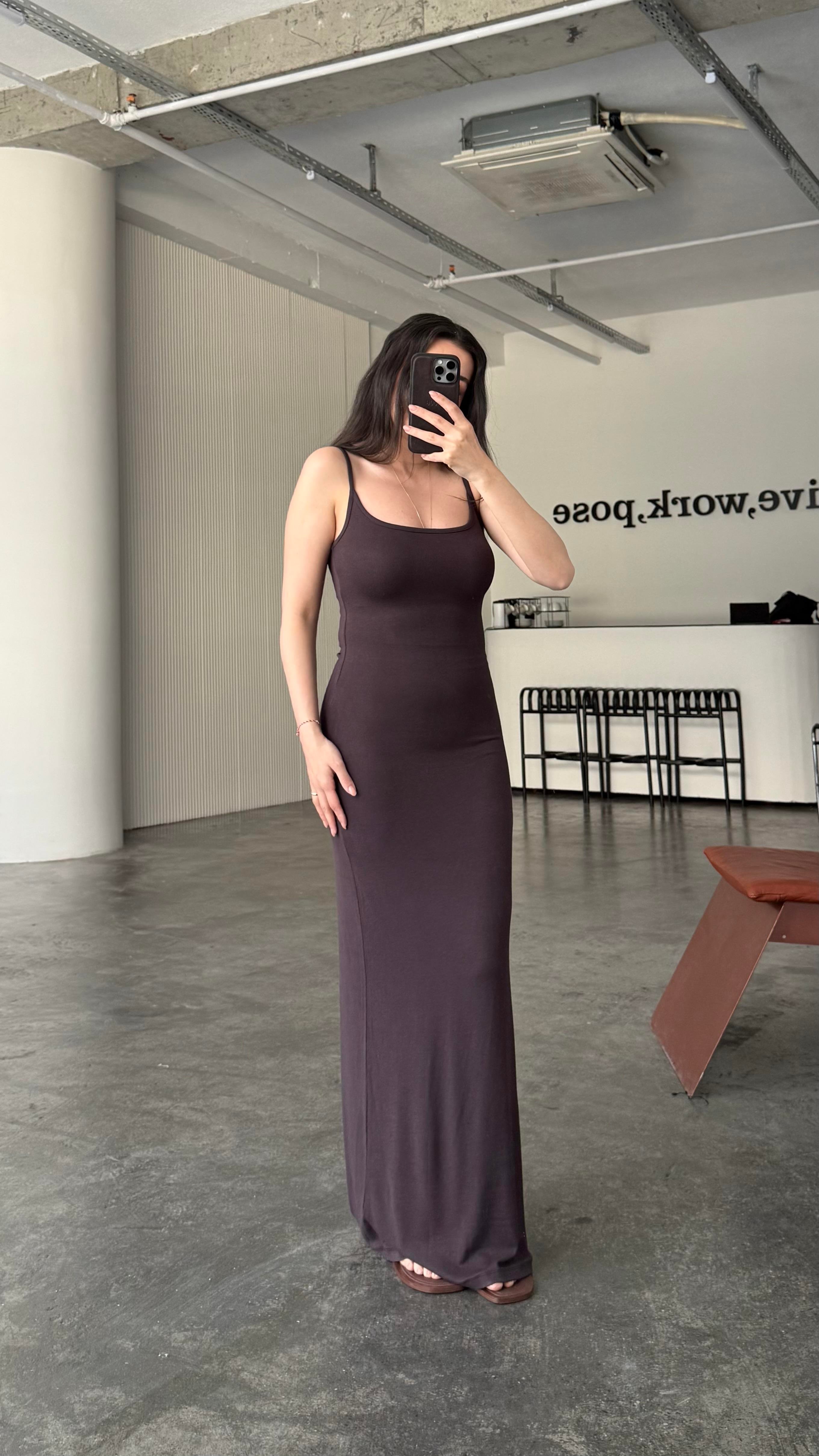 Marka Acı Kahve Soft Touch Maxi Elbise