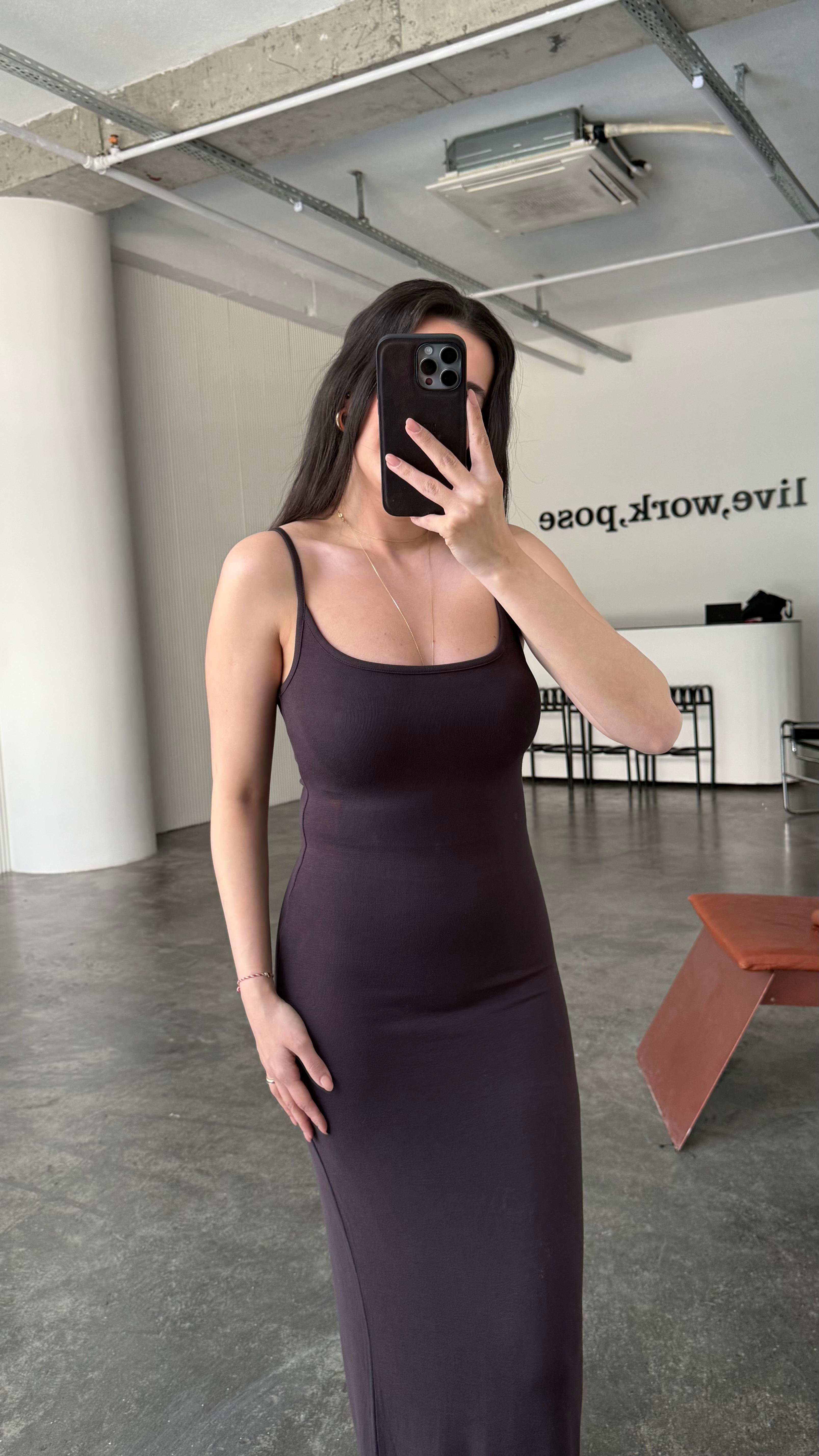 Marka Acı Kahve Soft Touch Maxi Elbise