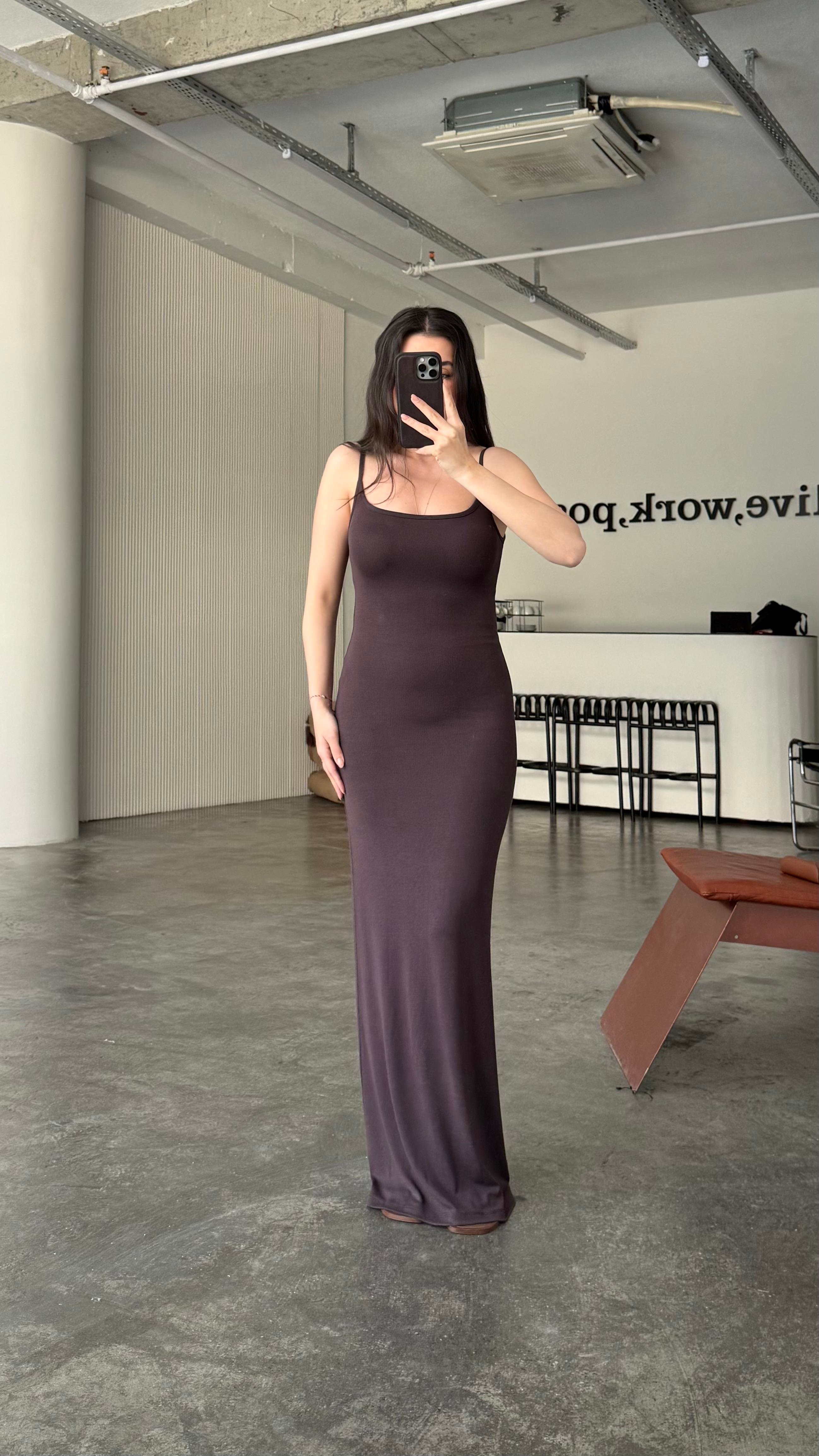 Marka Acı Kahve Soft Touch Maxi Elbise