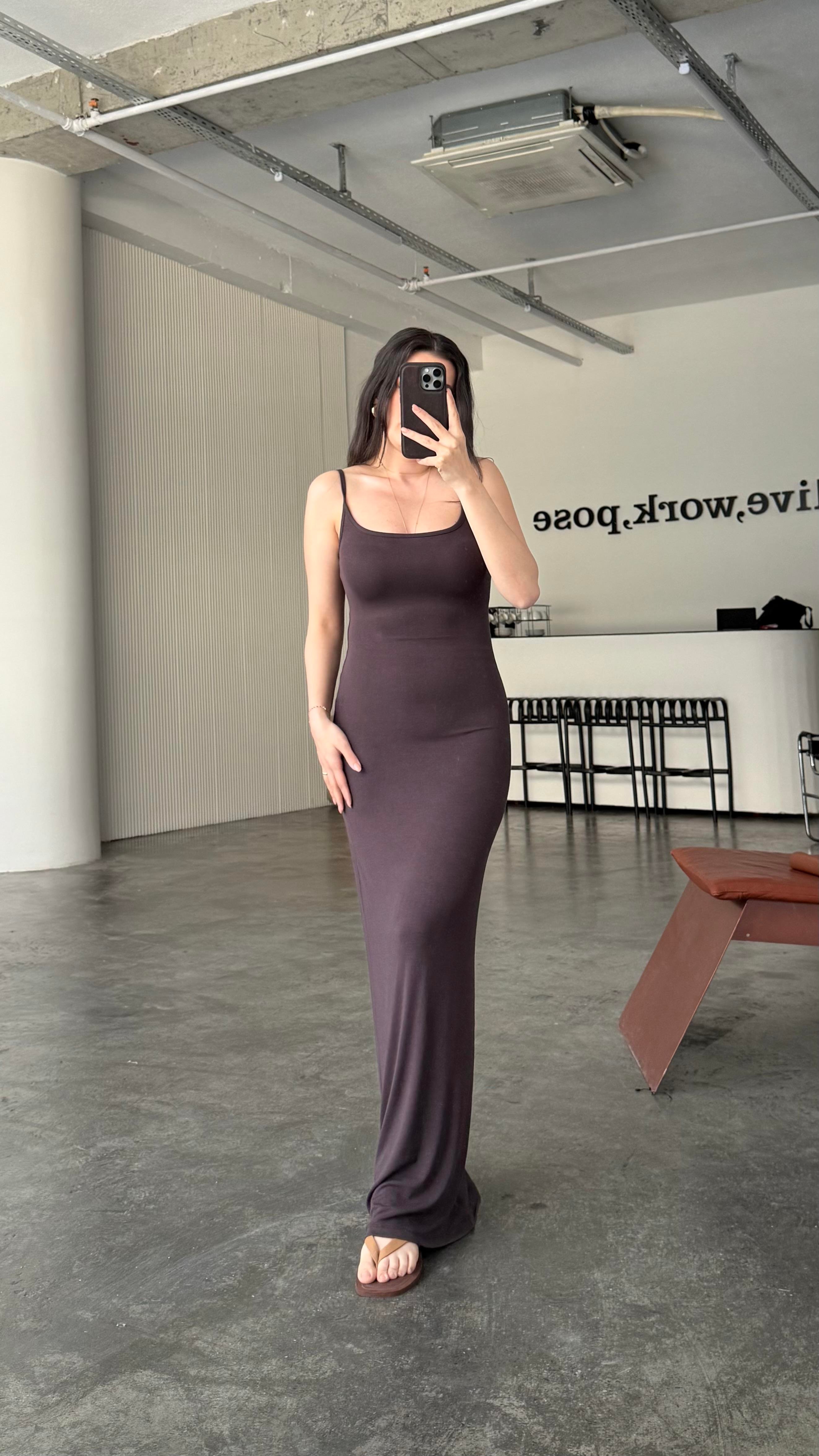 Marka Acı Kahve Soft Touch Maxi Elbise