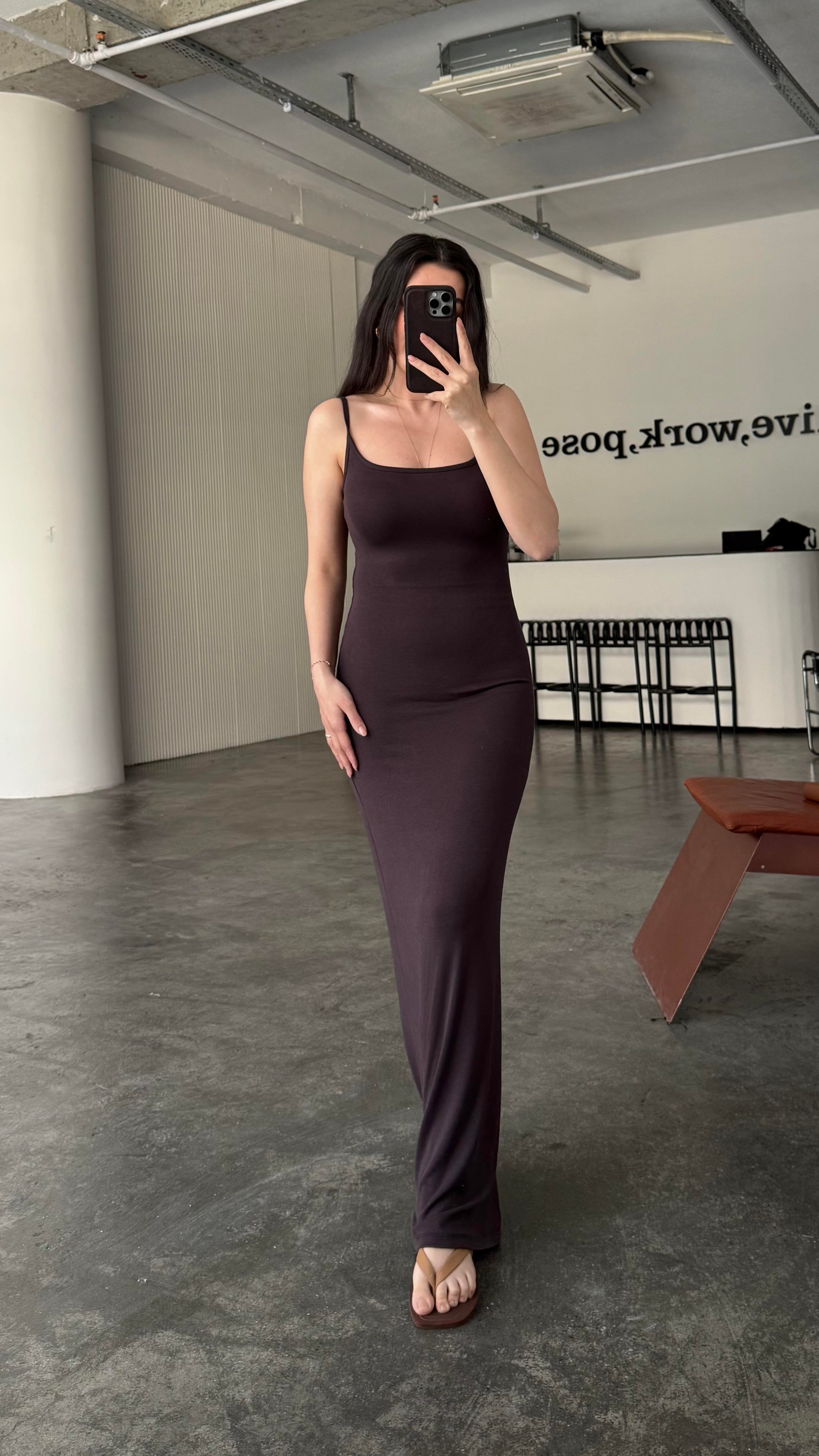 Marka Acı Kahve Soft Touch Maxi Elbise