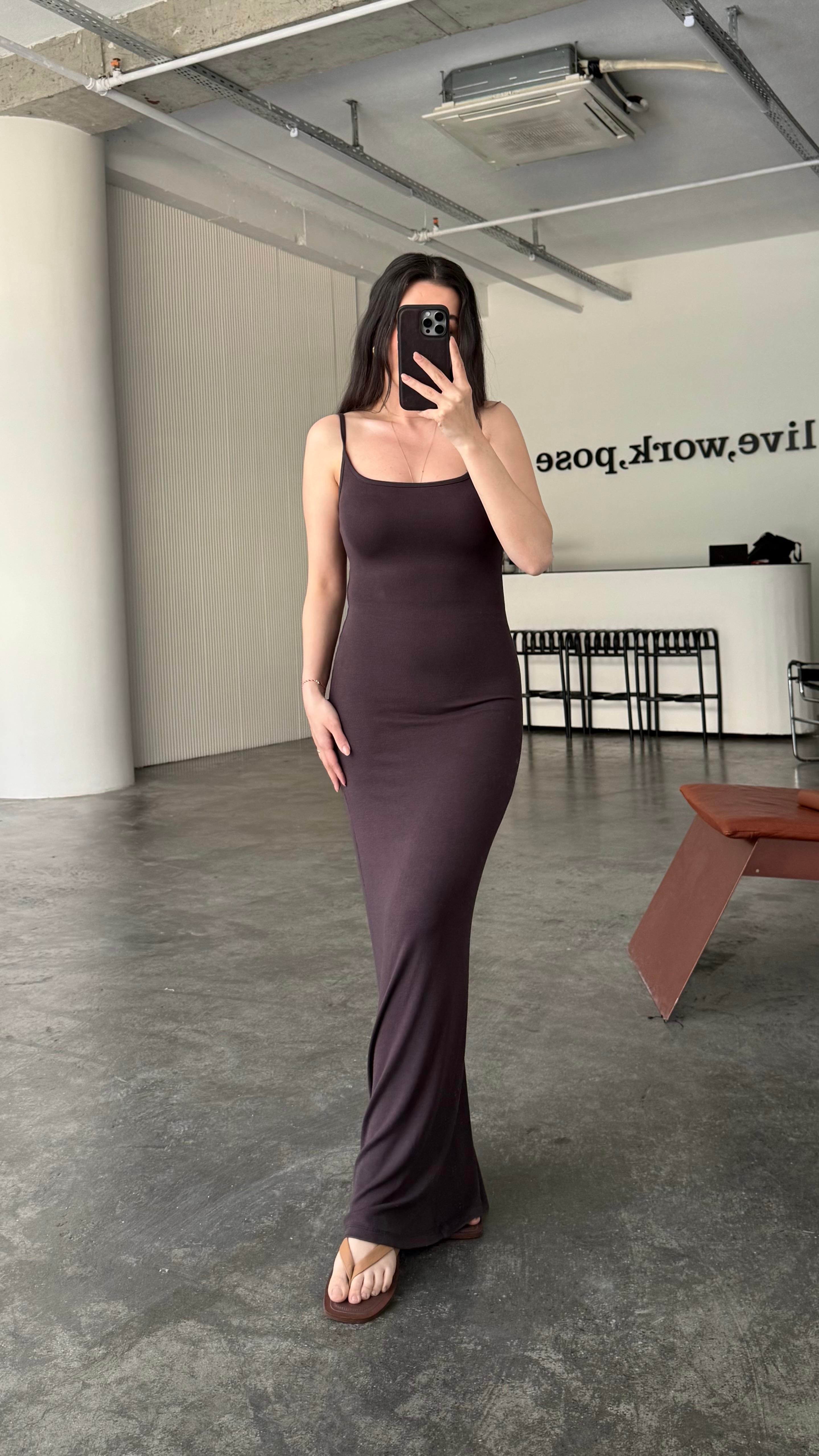 Marka Acı Kahve Soft Touch Maxi Elbise