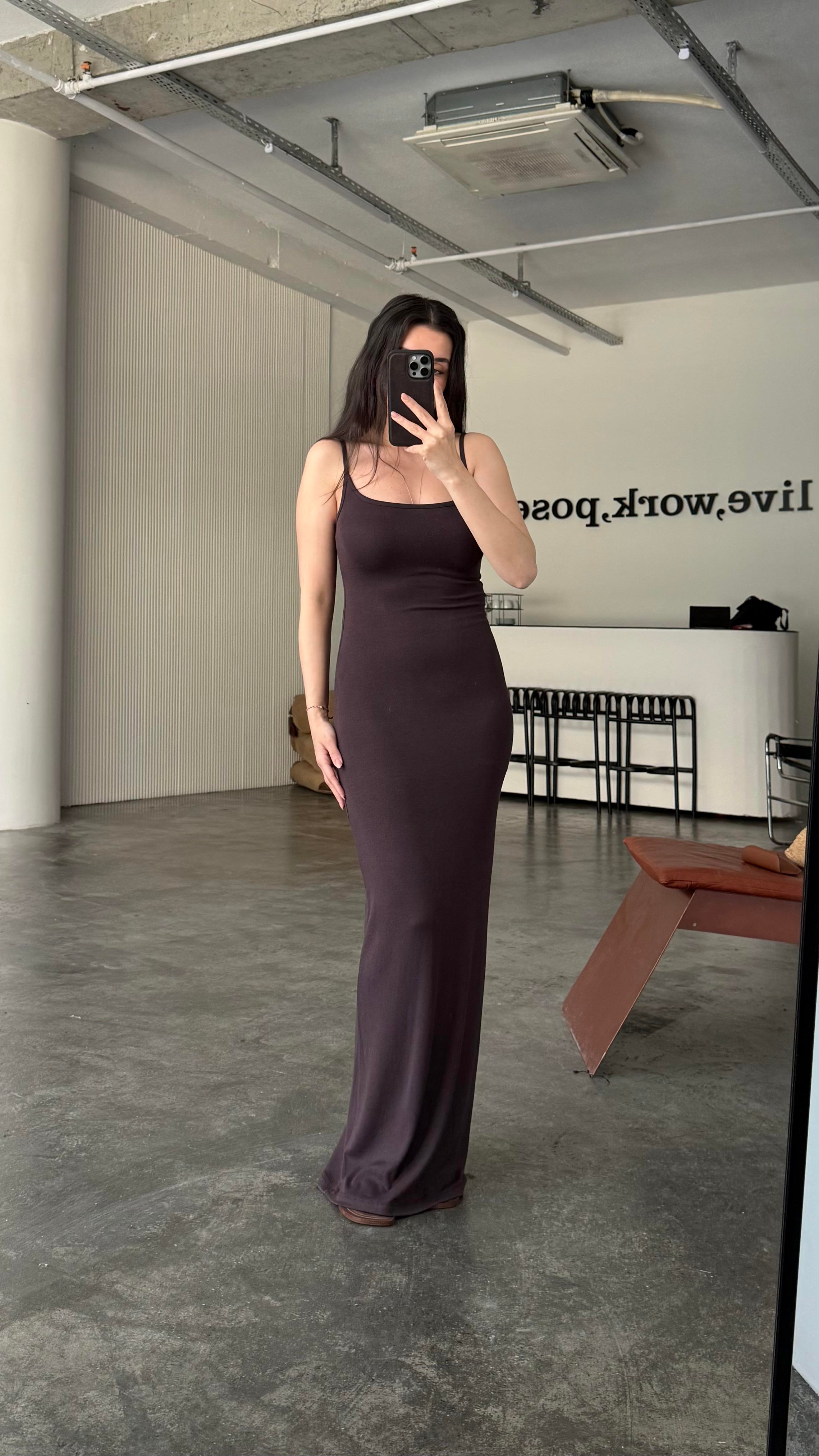 Marka Acı Kahve Soft Touch Maxi Elbise