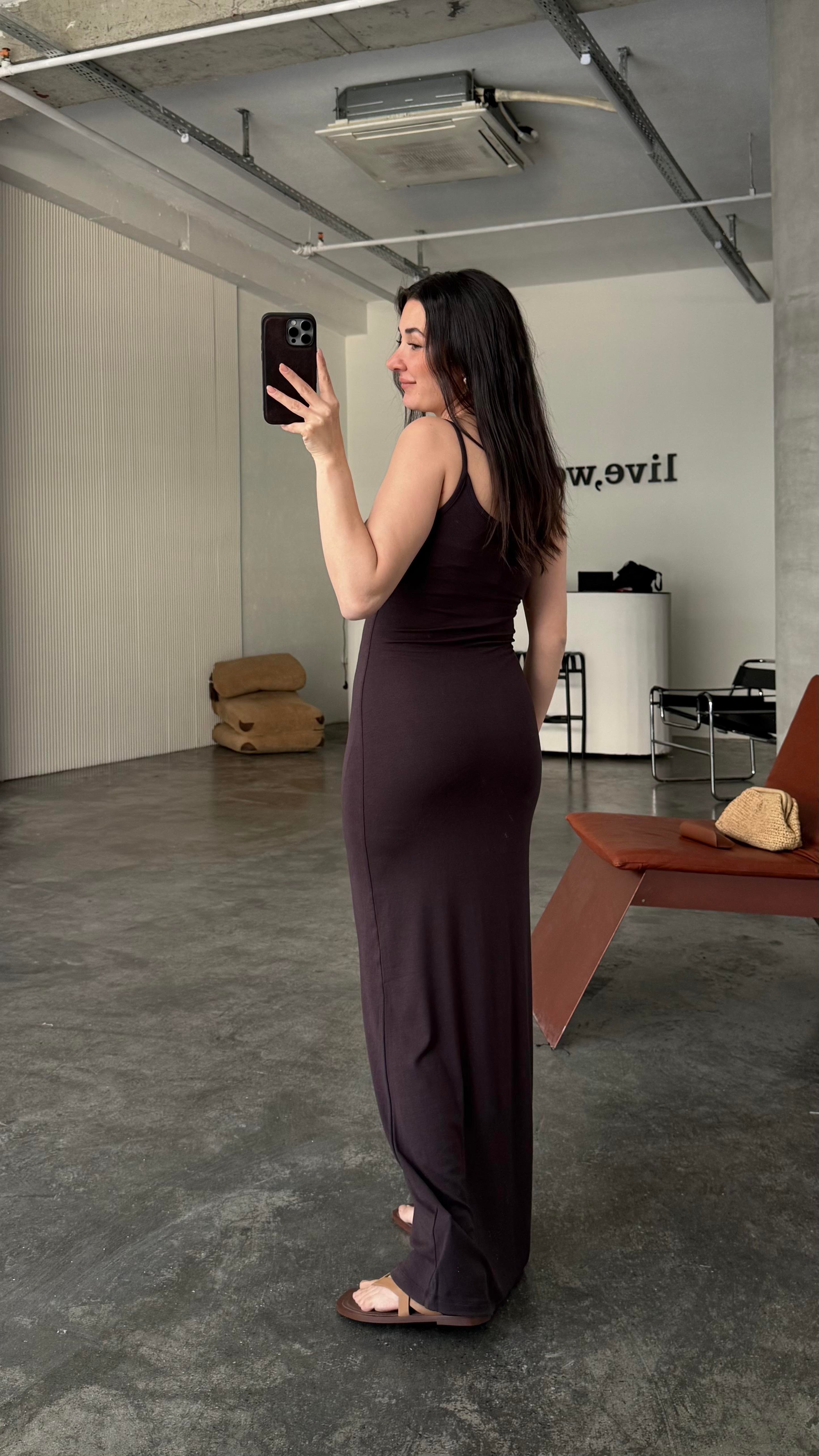 Marka Acı Kahve Soft Touch Maxi Elbise