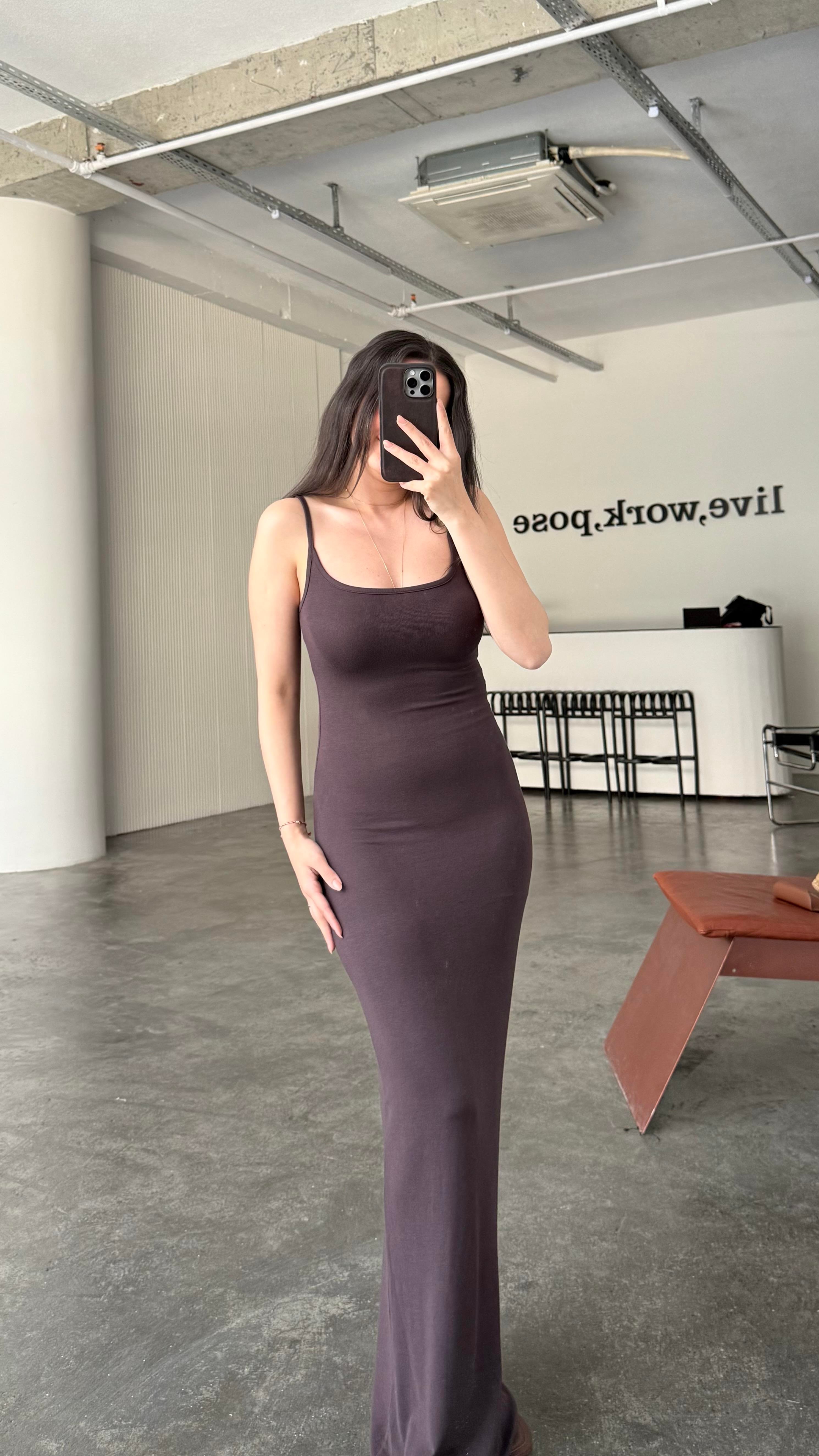 Marka Acı Kahve Soft Touch Maxi Elbise