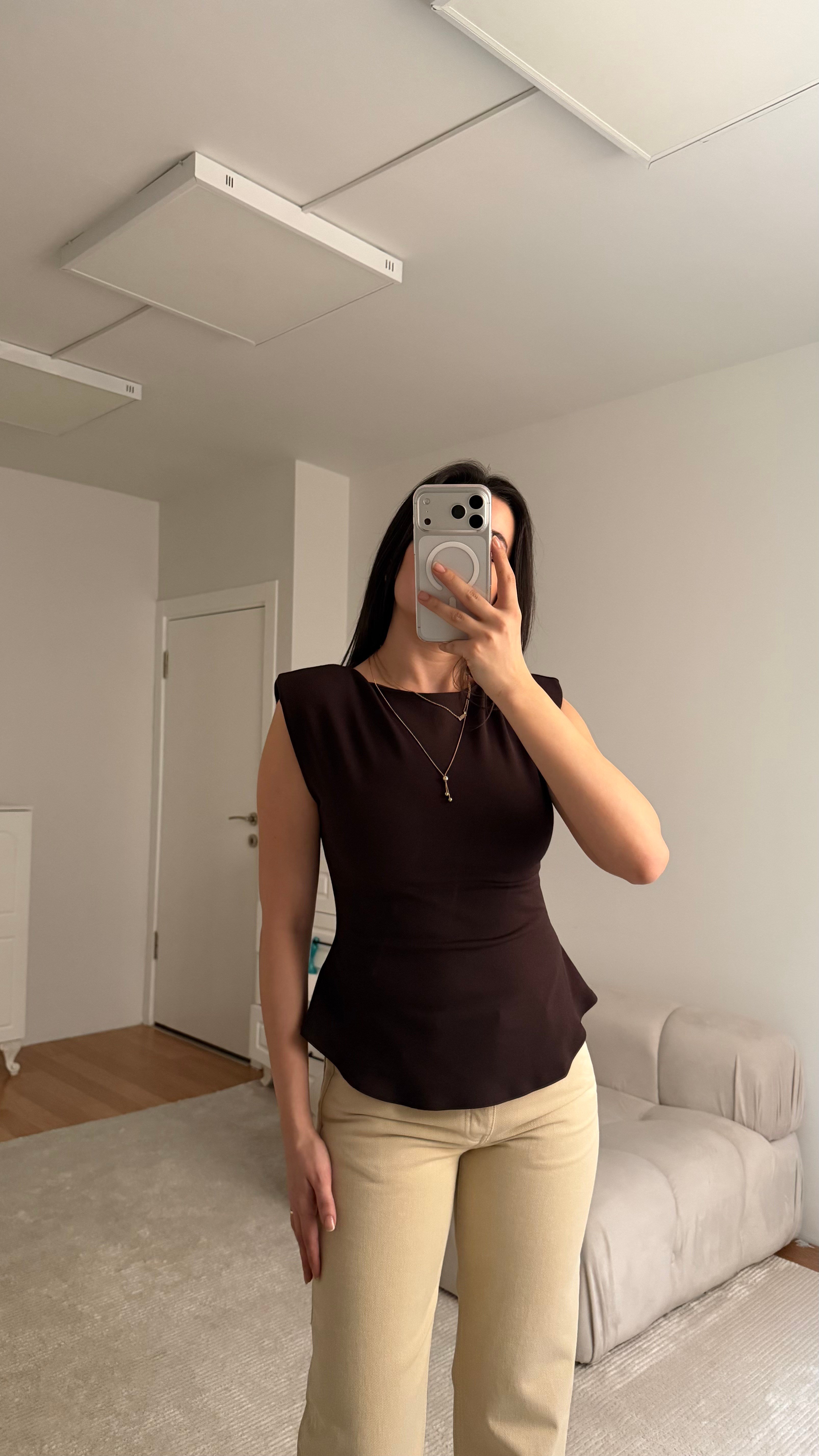 Marka Acı Kahve Vatkalı Basic Bluz 