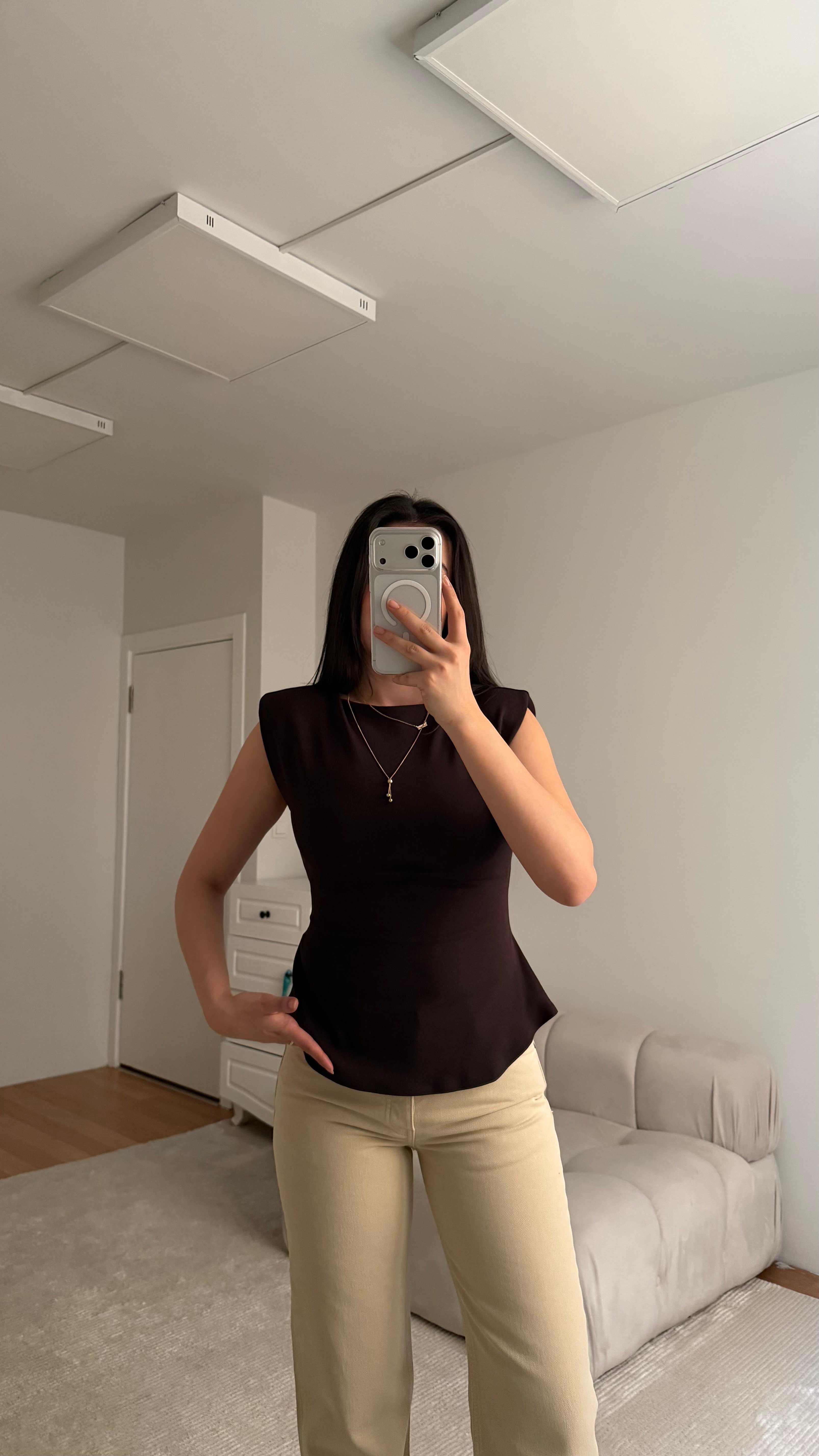 Marka Acı Kahve Vatkalı Basic Bluz 