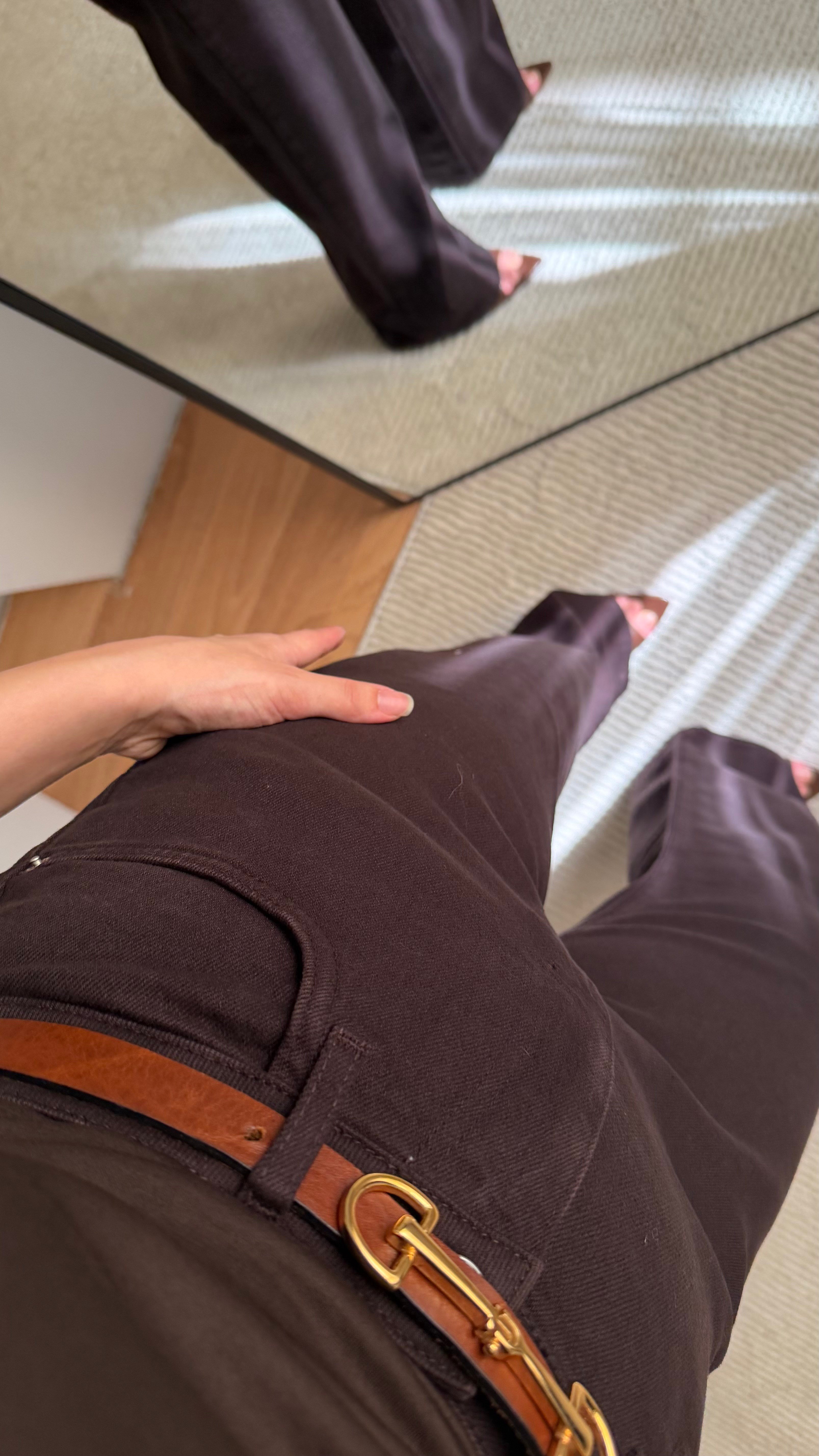 Marka Acı Kahve Yüksek Bel Düz Kesim Jean