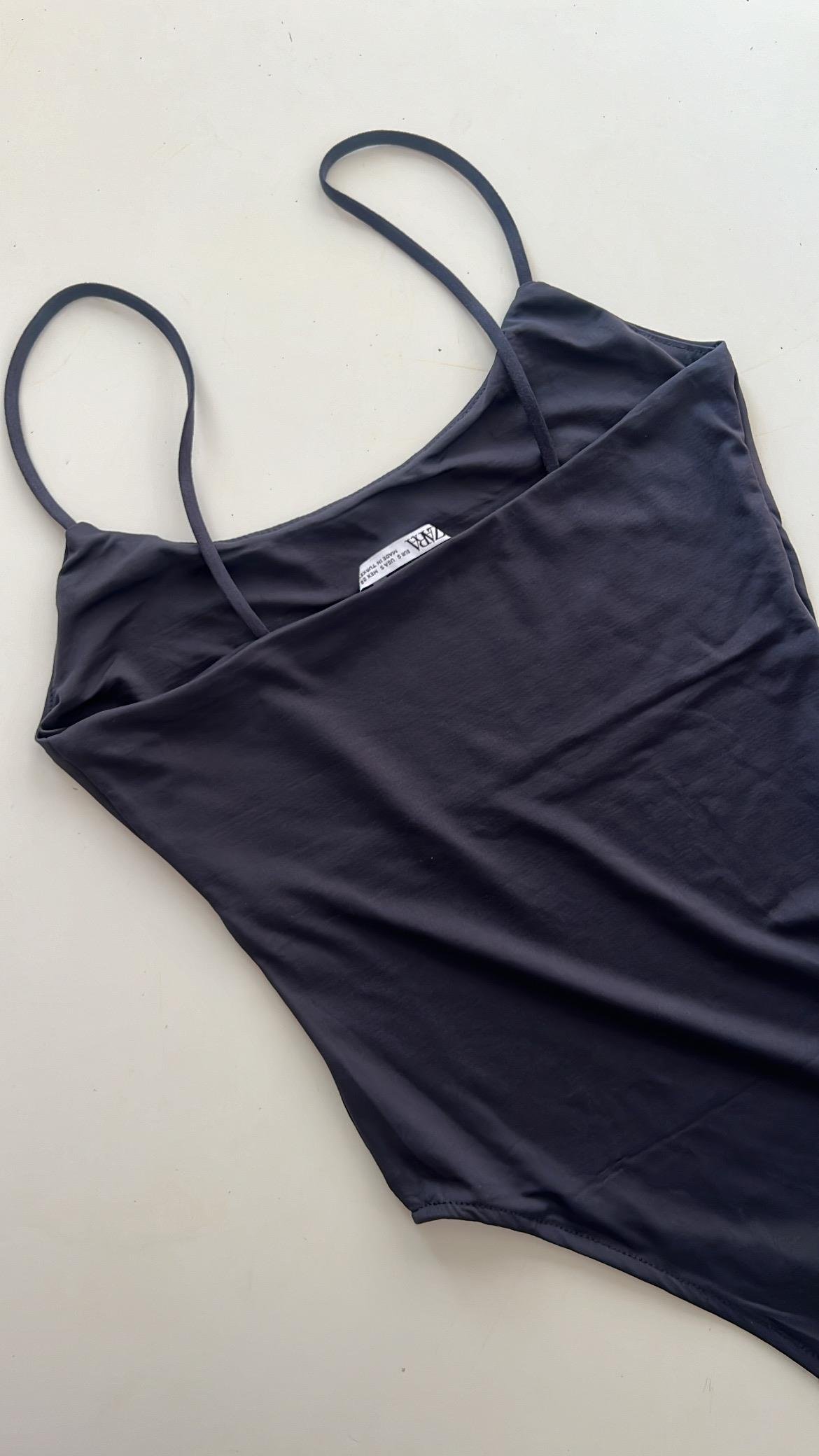 Marka Antrasit İp Askı Çift Katlı Bodysuit