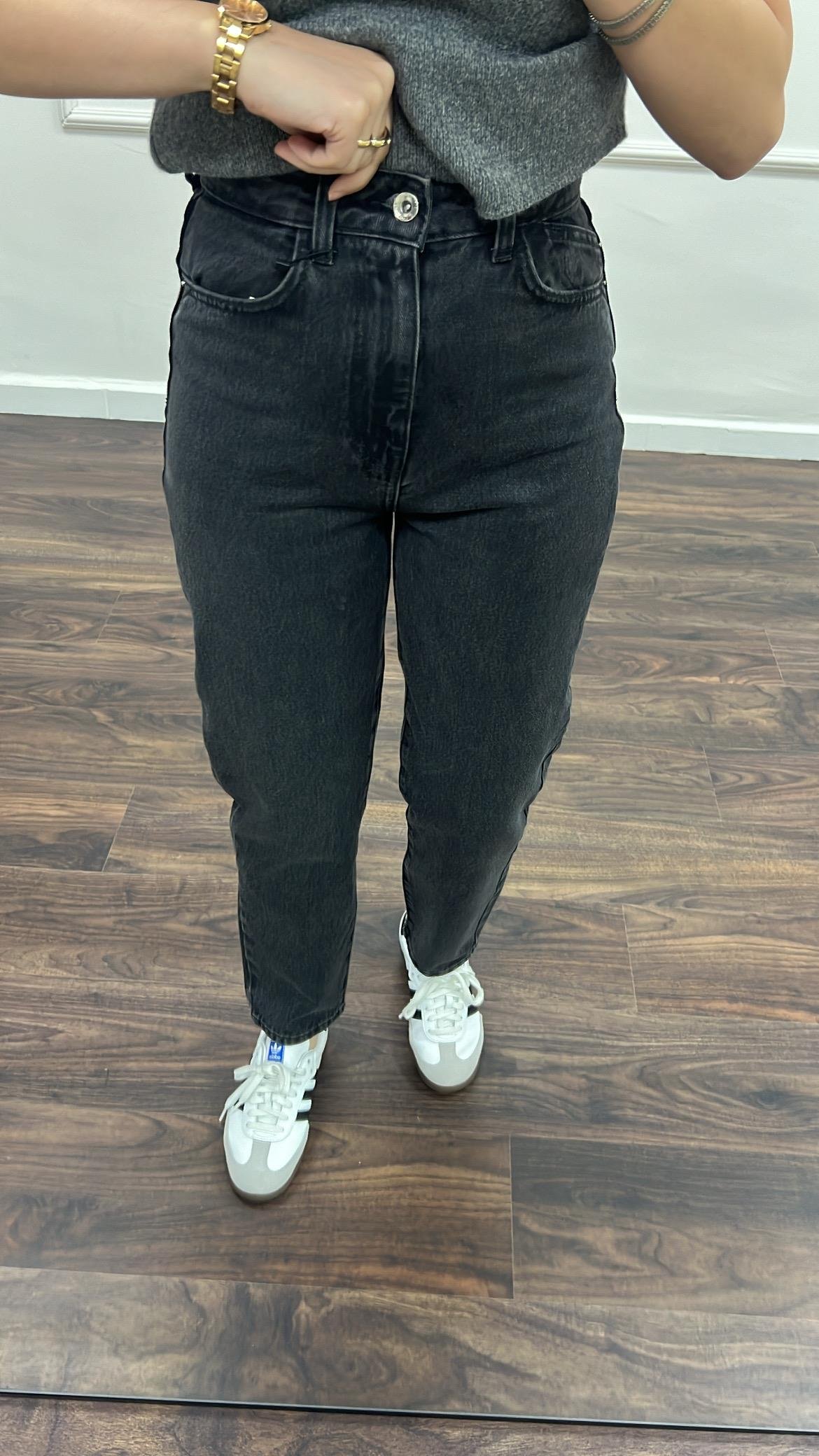 Marka Antrasit Mom Fıt Jean