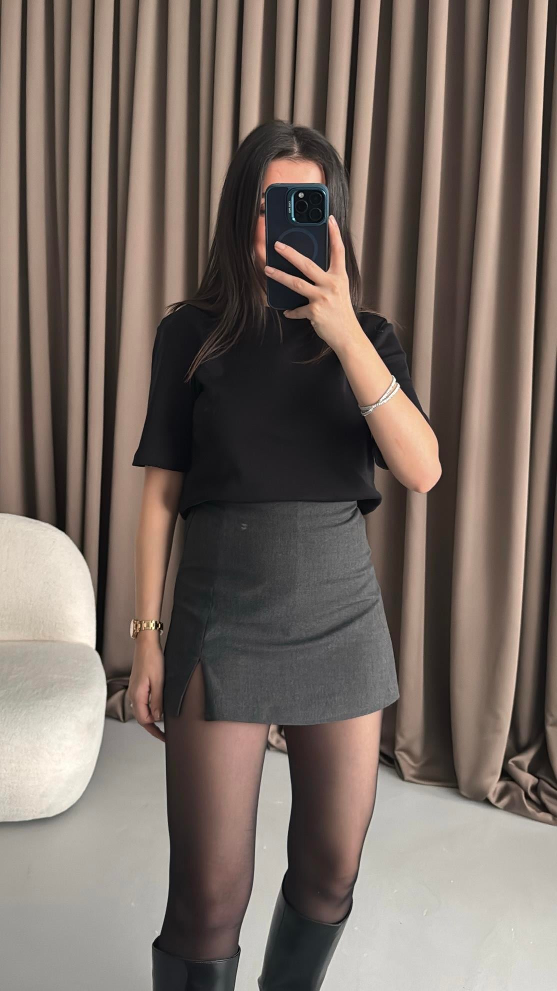 Marka Antrasit Şort Etek