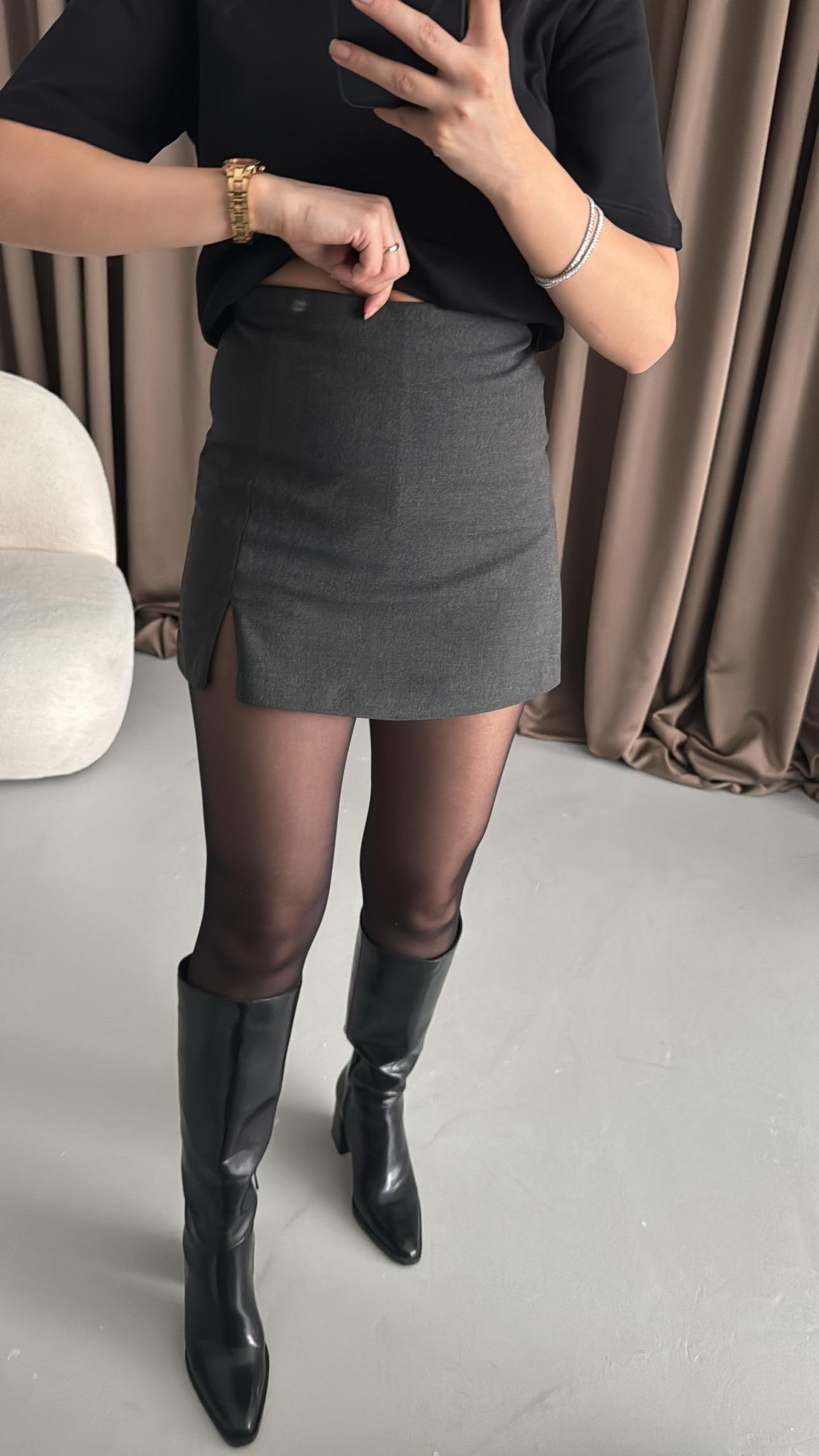 Marka Antrasit Şort Etek