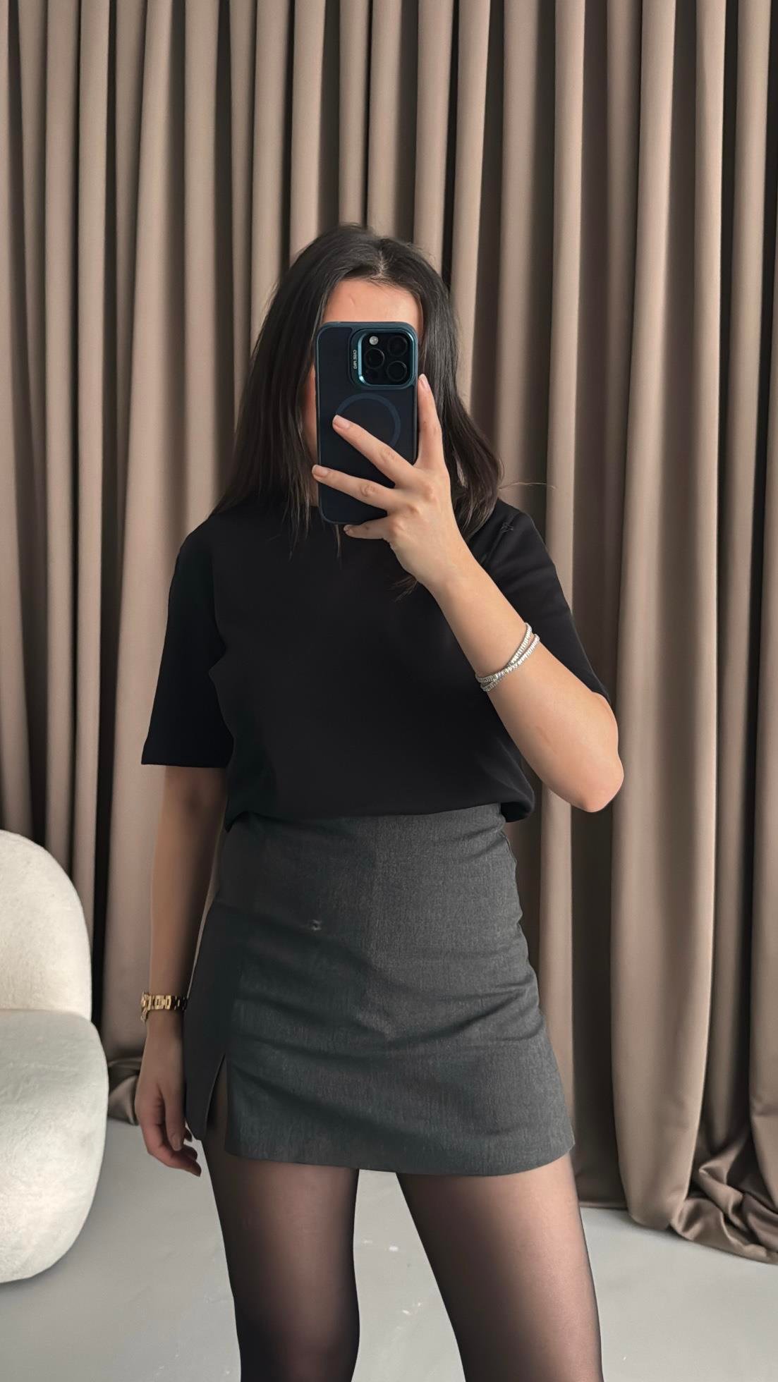 Marka Antrasit Şort Etek