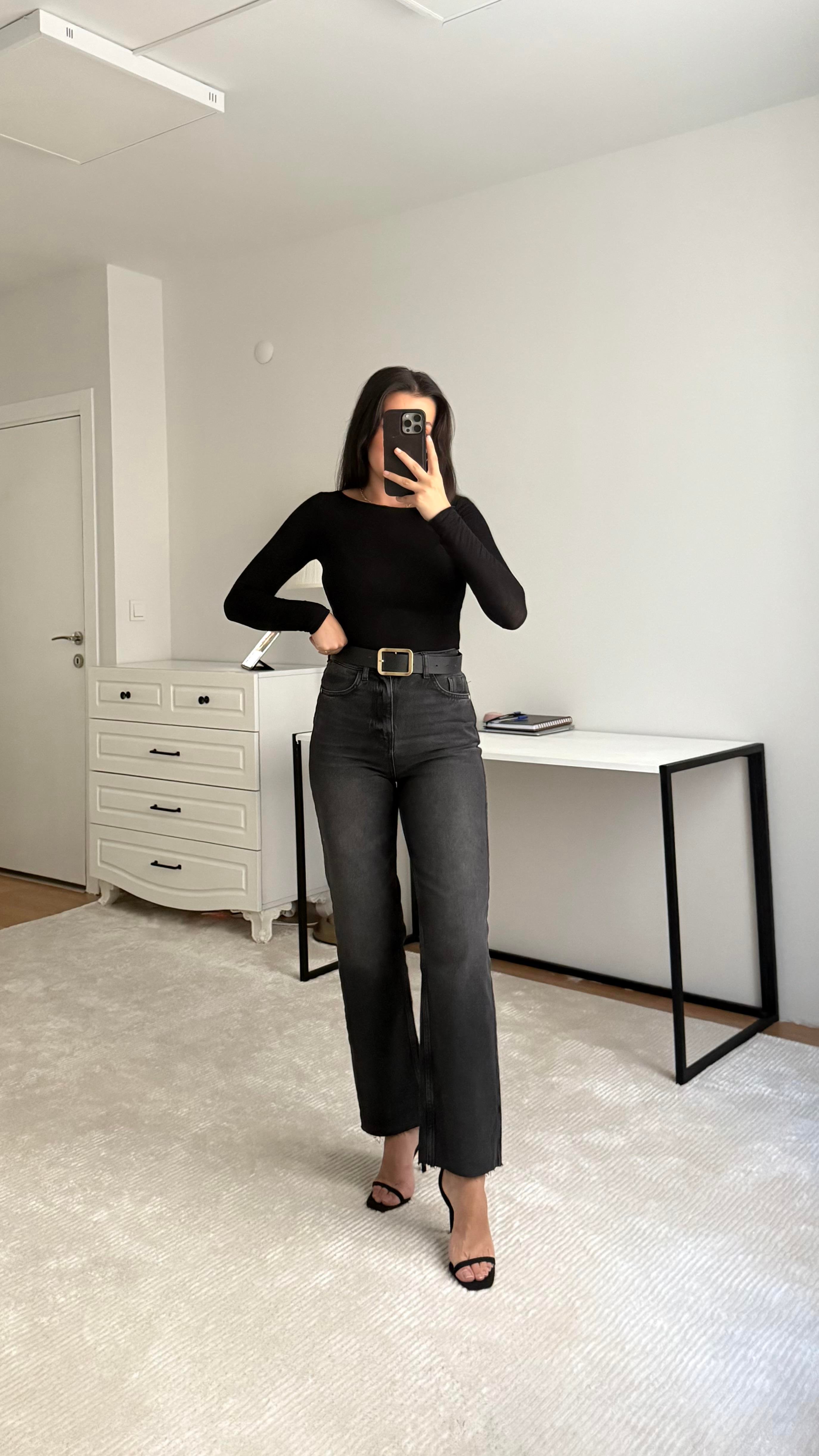 Marka Antrasit Straight Jean