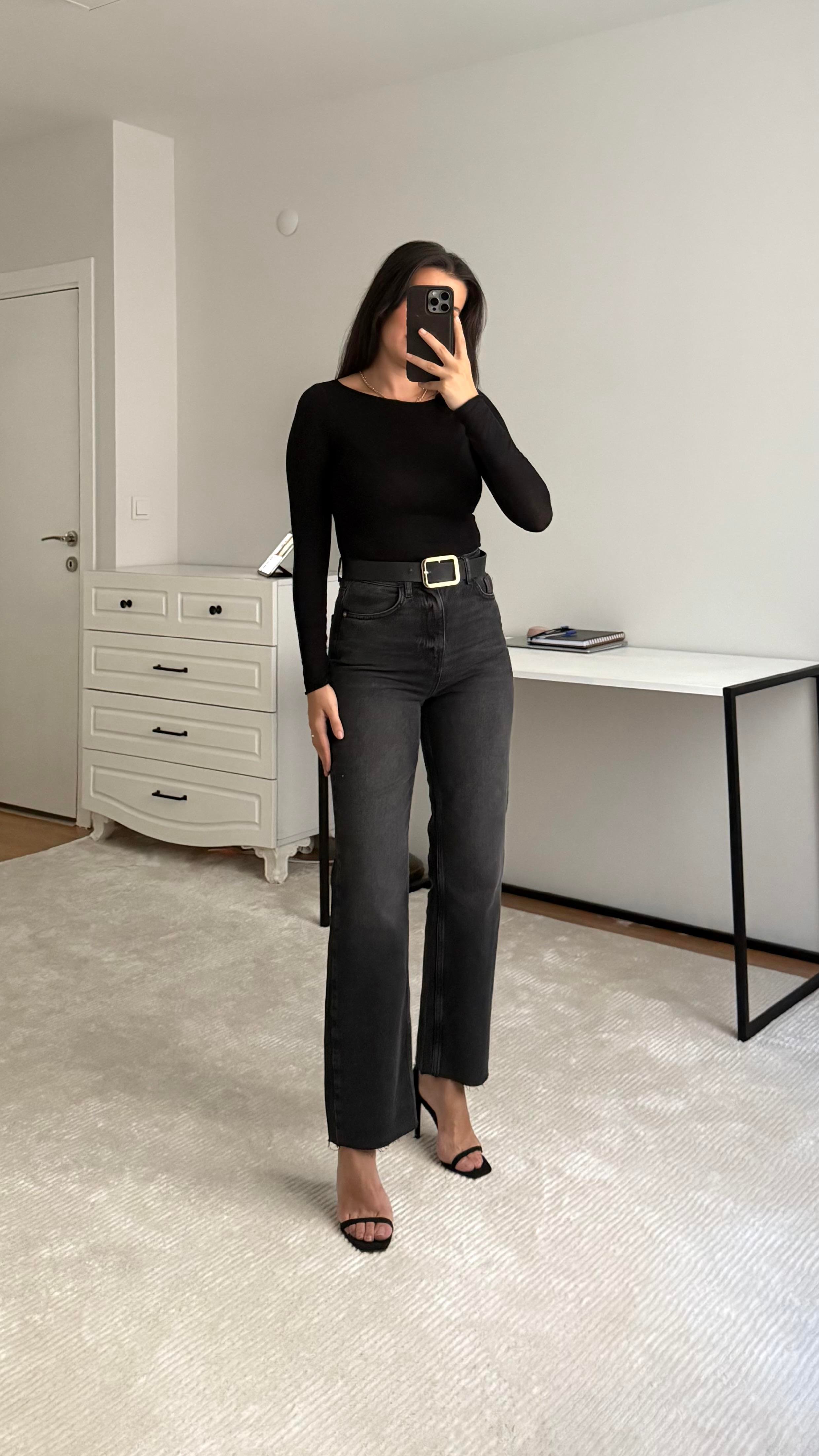 Marka Antrasit Straight Jean