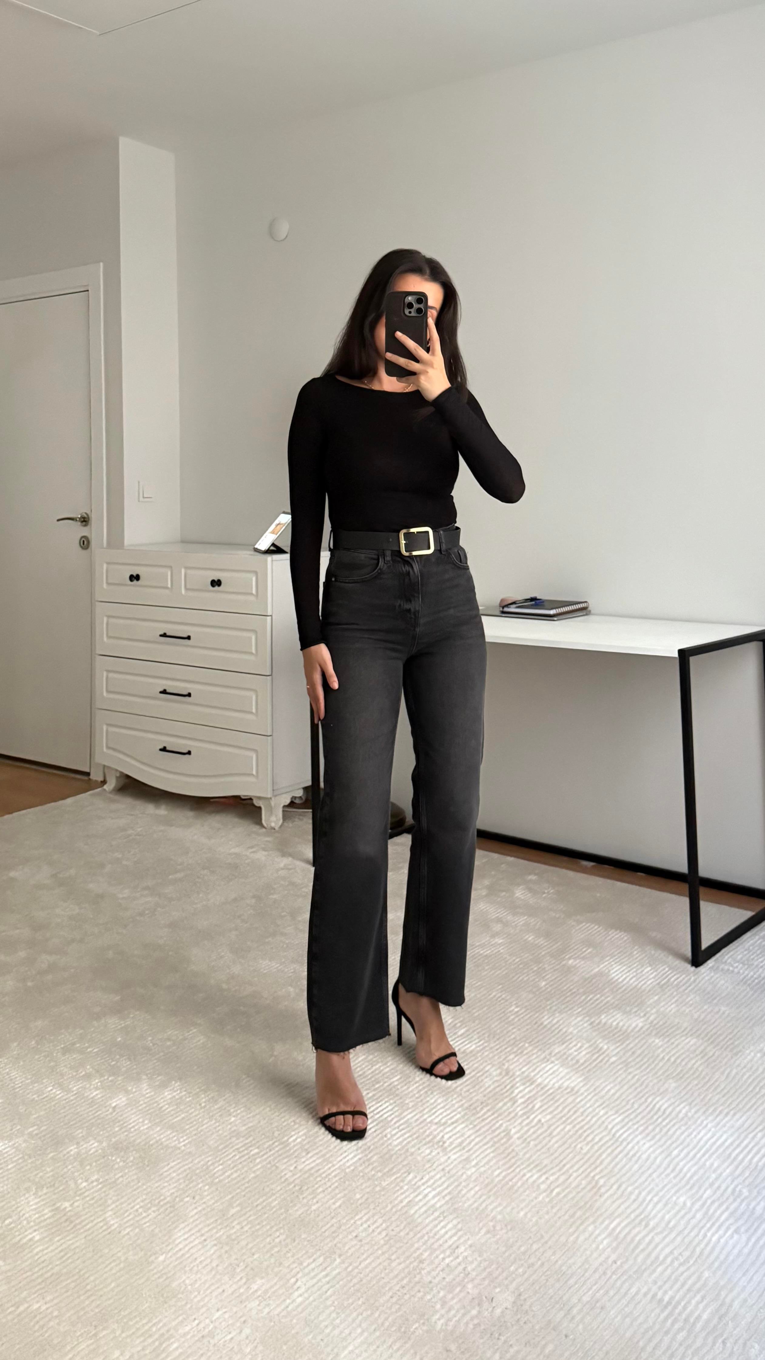 Marka Antrasit Straight Jean