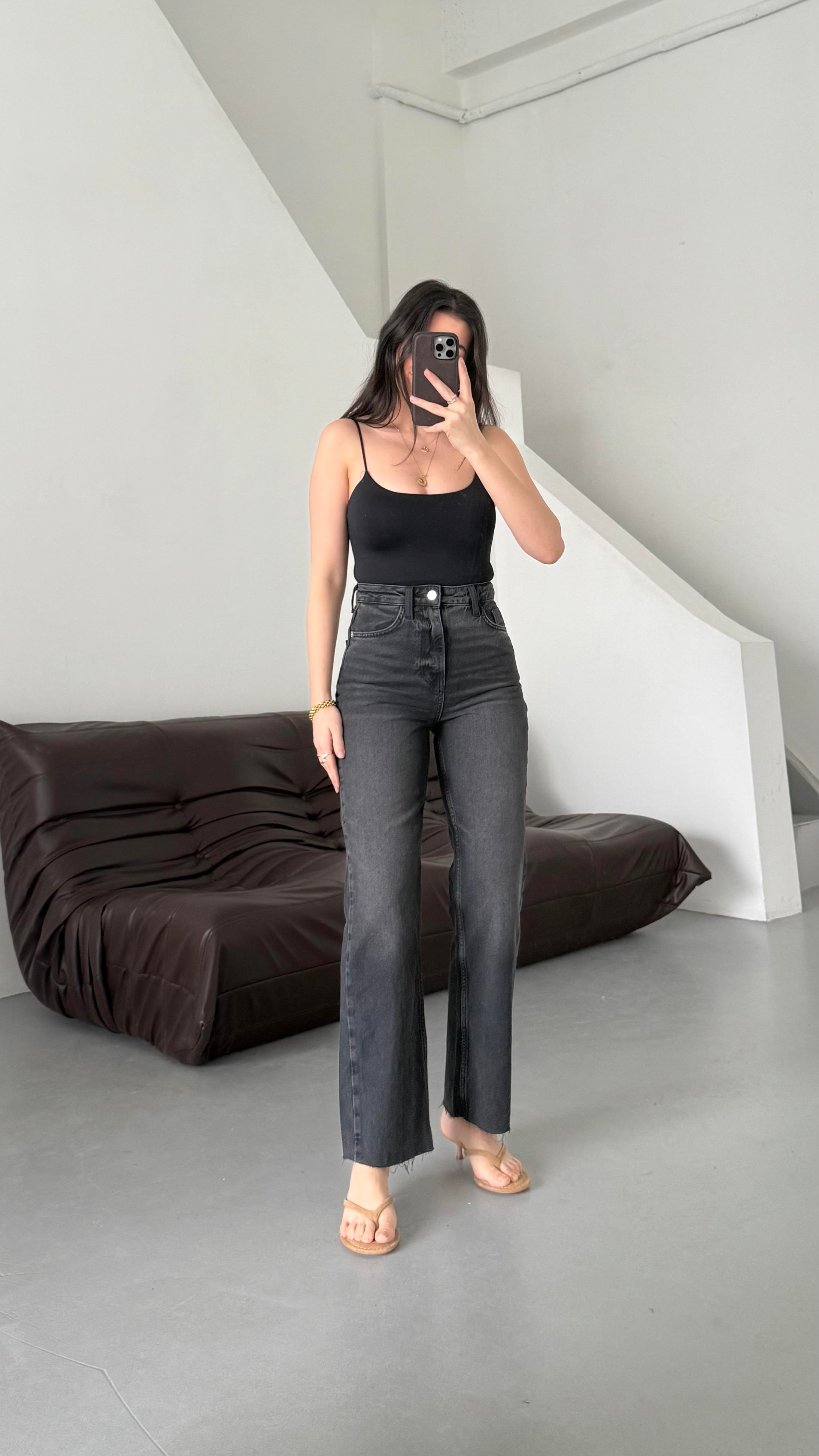 Marka Antrasit Straight Jean